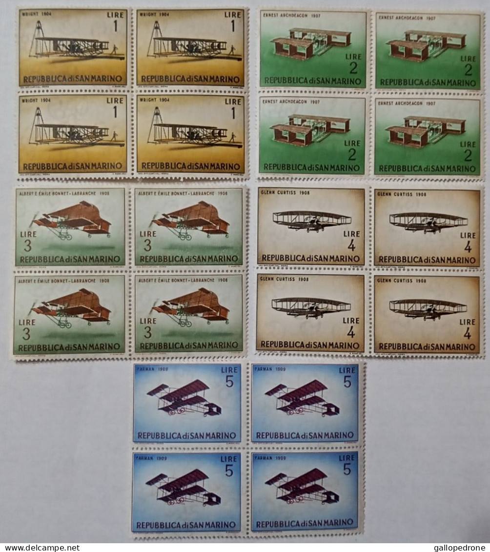 1962 San Marino, Serie Completa In 10 Quartine-Francobolli Nuovi-MNH ** - Unused Stamps