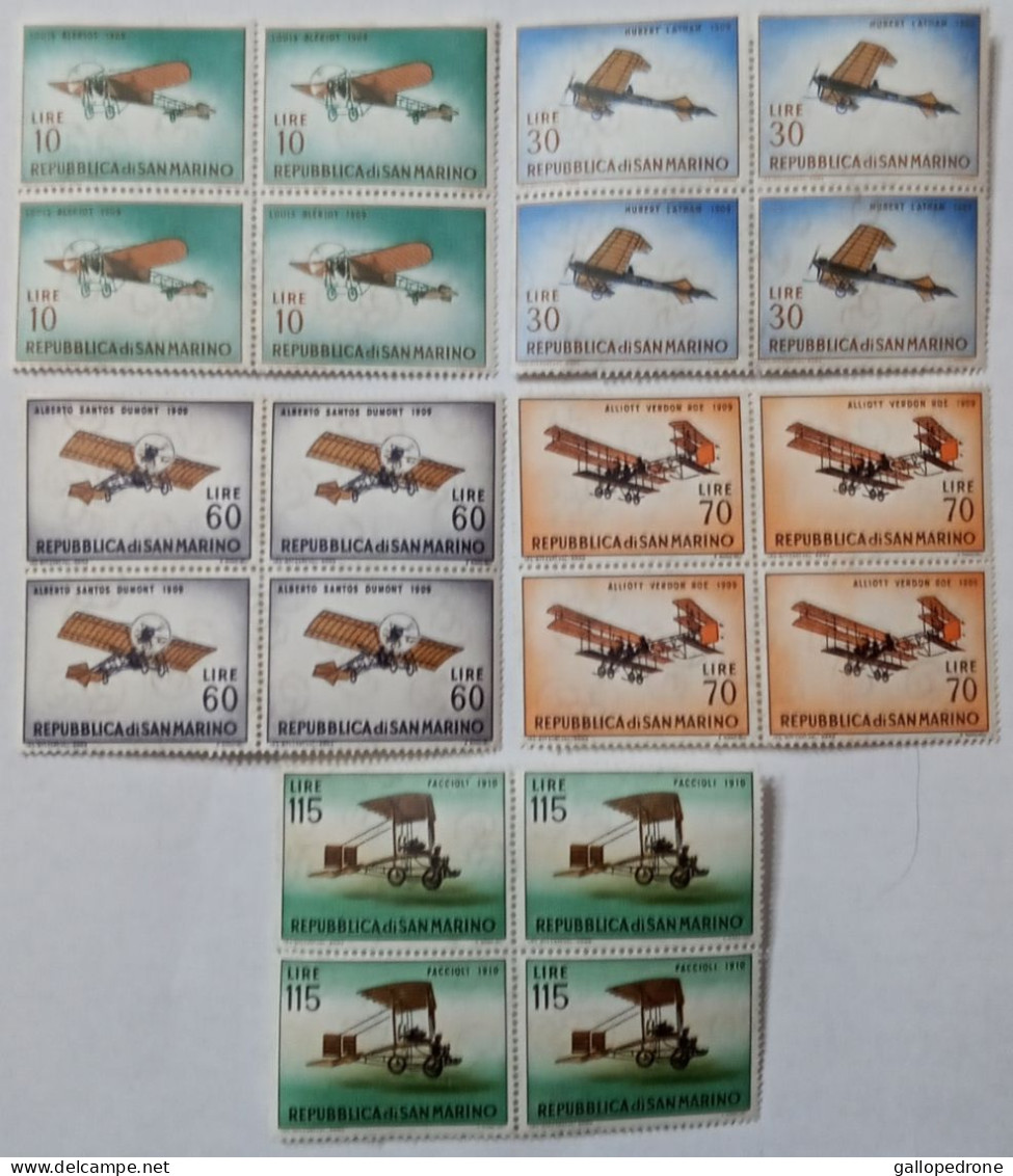 1962 San Marino, Serie Completa In 10 Quartine-Francobolli Nuovi-MNH ** - Unused Stamps