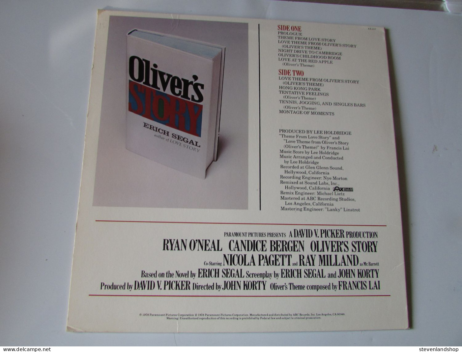 OLIVER'S STORY, MUSIC FROM THE ORIGINAL SOUNDTRACK OF THE PARAMOUNT PICTURE - Sonstige - Englische Musik