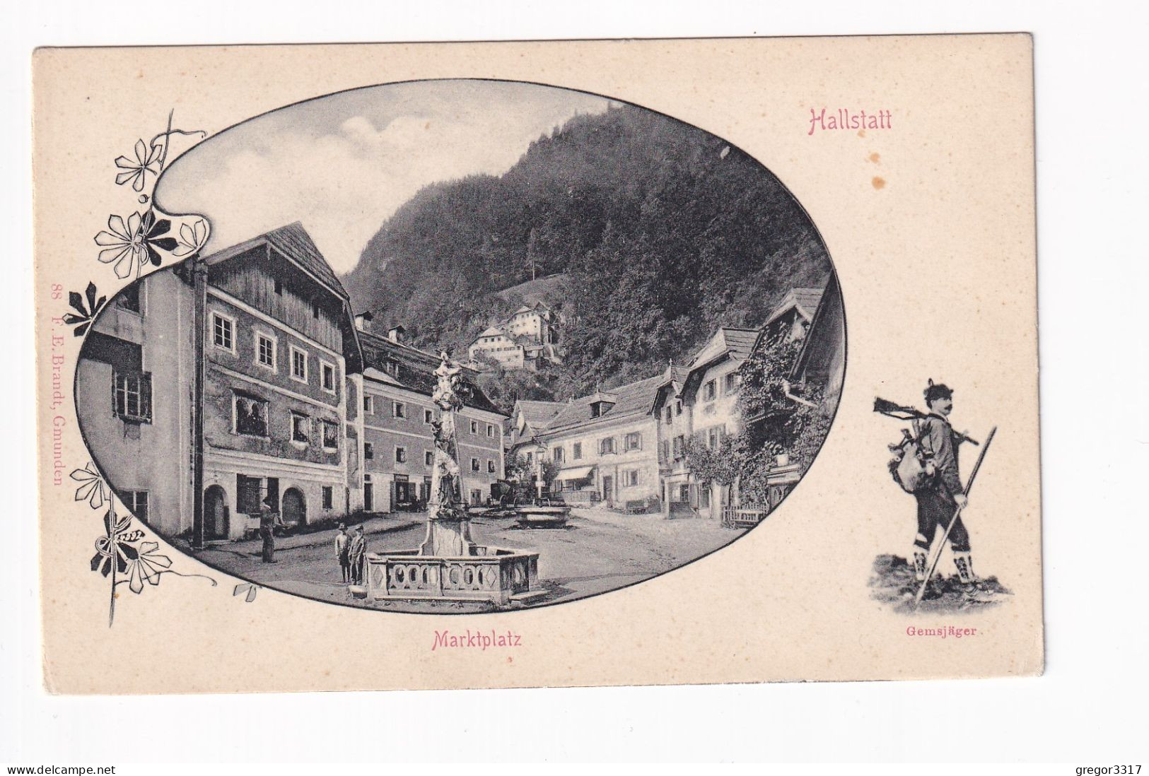 E5467)  HALLSTATT / Salzkammergut - Sehr Alte AK Mit MARKTPLATZ U. GAMSJÄGER  - Alt ! - Hallstatt