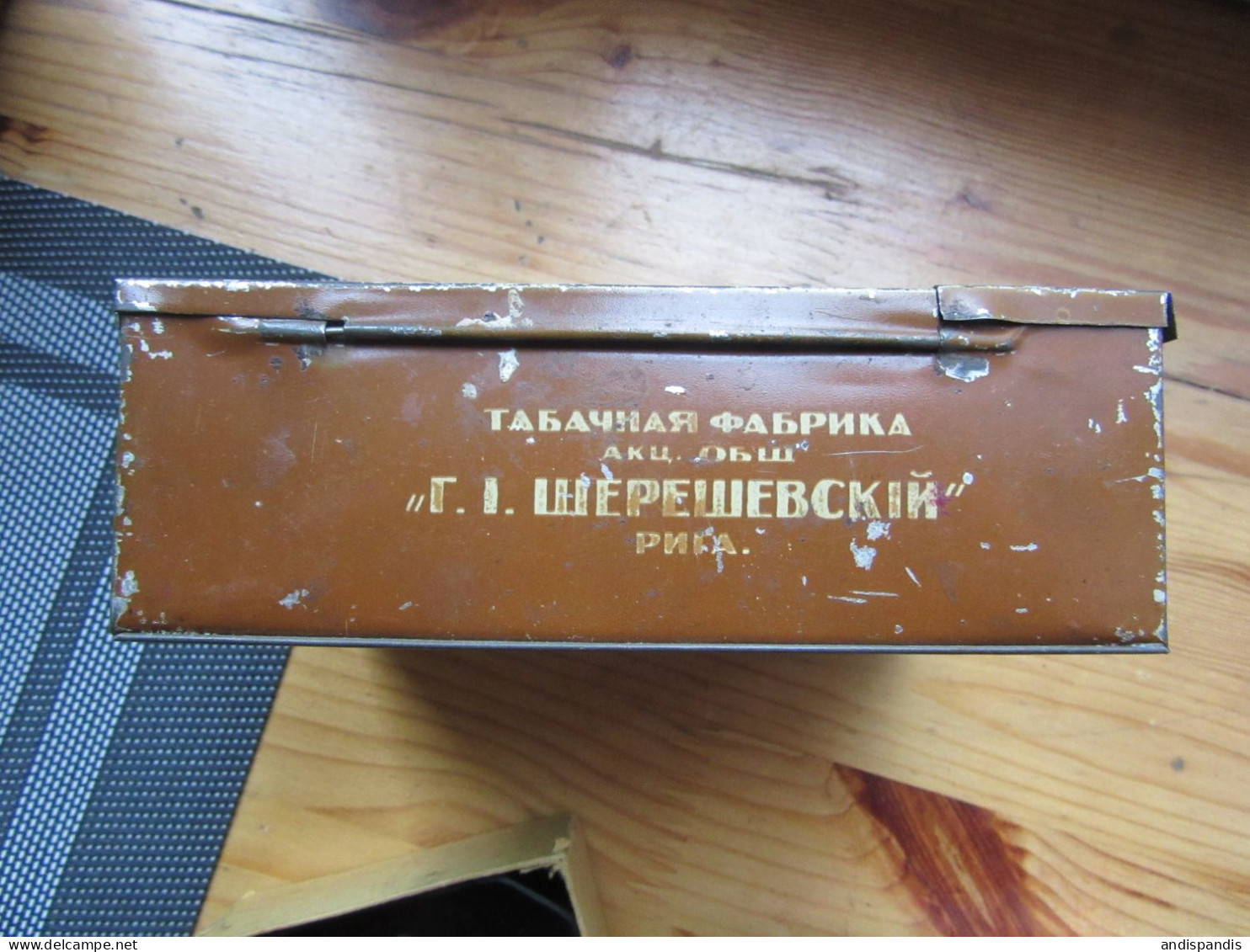 1930s Tobacco  Metal Tin Box  MAROKKO By G.I. Shereshevsky In Riga - Sigarettenkokers (leeg)