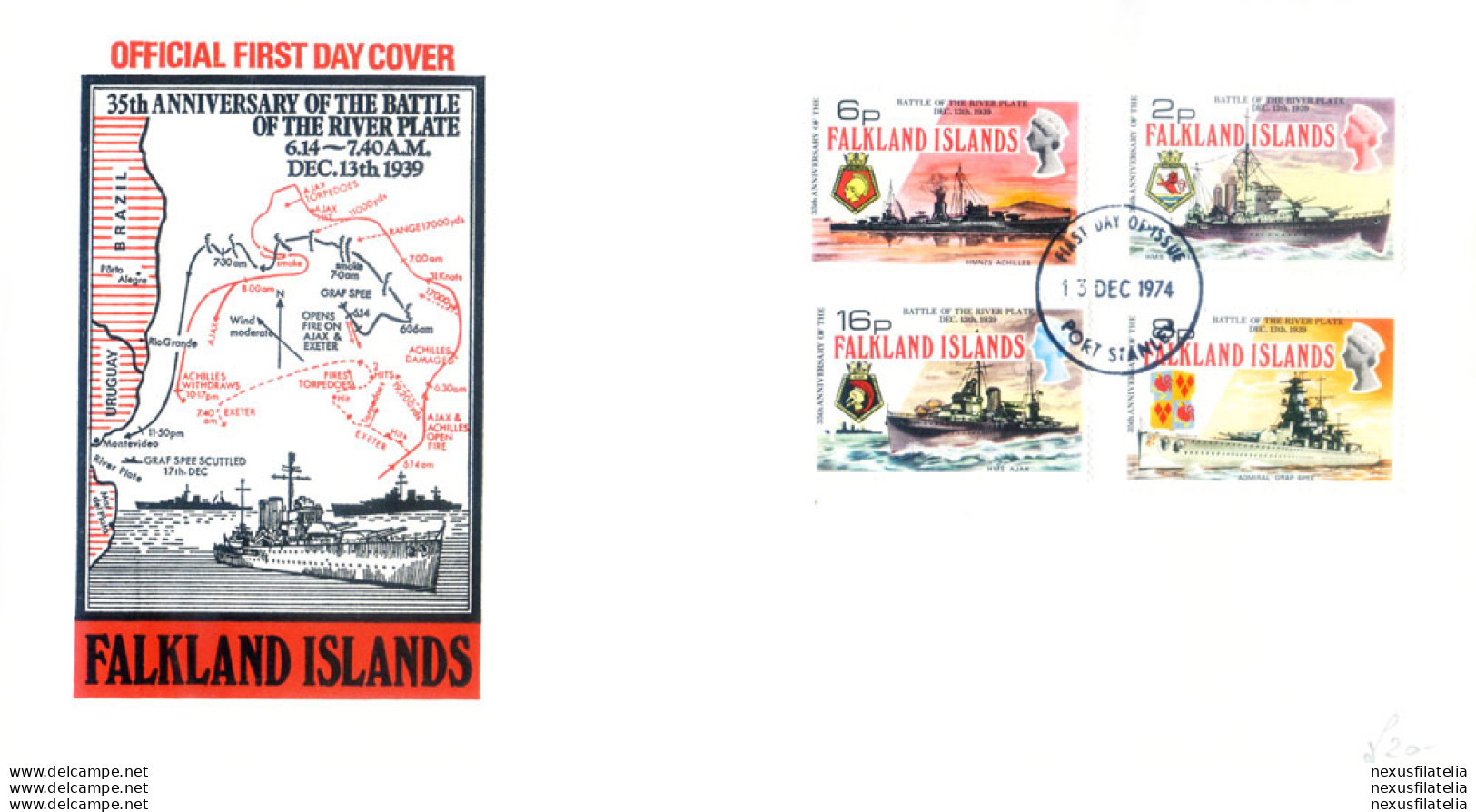 12 FDC Anni 1970-1979. - Falkland Islands