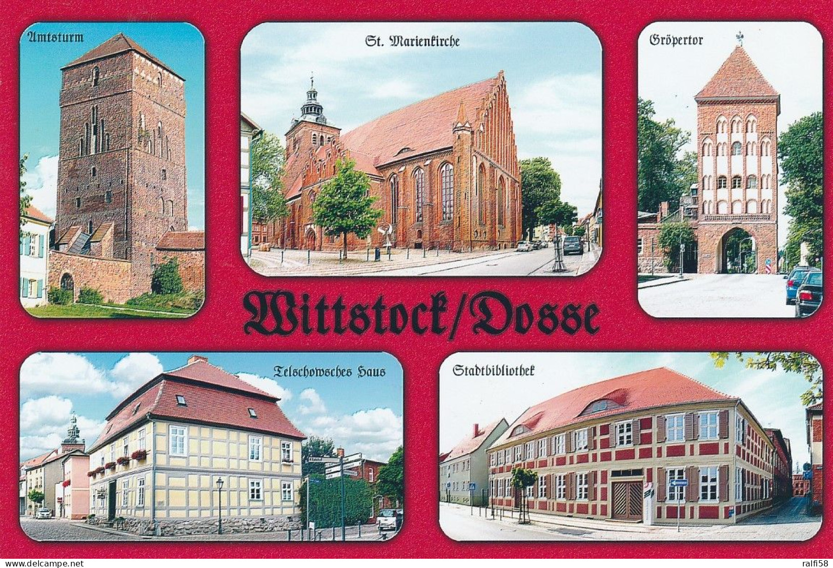 1 AK Germany * Wittstock/Dosse Mit Amtsturm, St. Marienkirche, Gröpertor, Telschowsches Haus Und Die Stadtbibliothek * - Wittstock