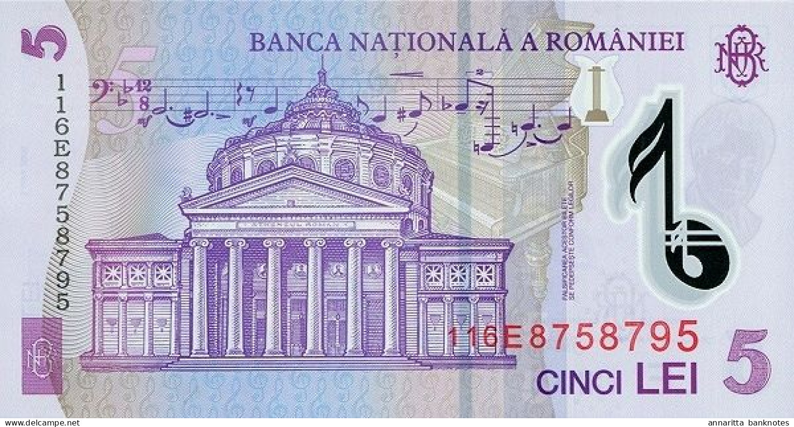 Romania 5 Lei 2005 (2011), UNC (P-118e, B-279e) - Roumanie