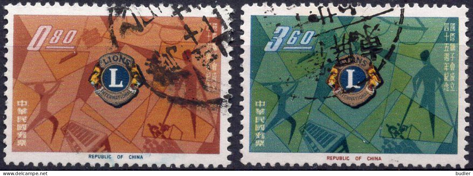 TAIWAN (= Formosa) :1962: Y.423-24 : 45e Anniv. Du Lion's International.  Gestempeld / Oblitéré / Cancelled. - Oblitérés