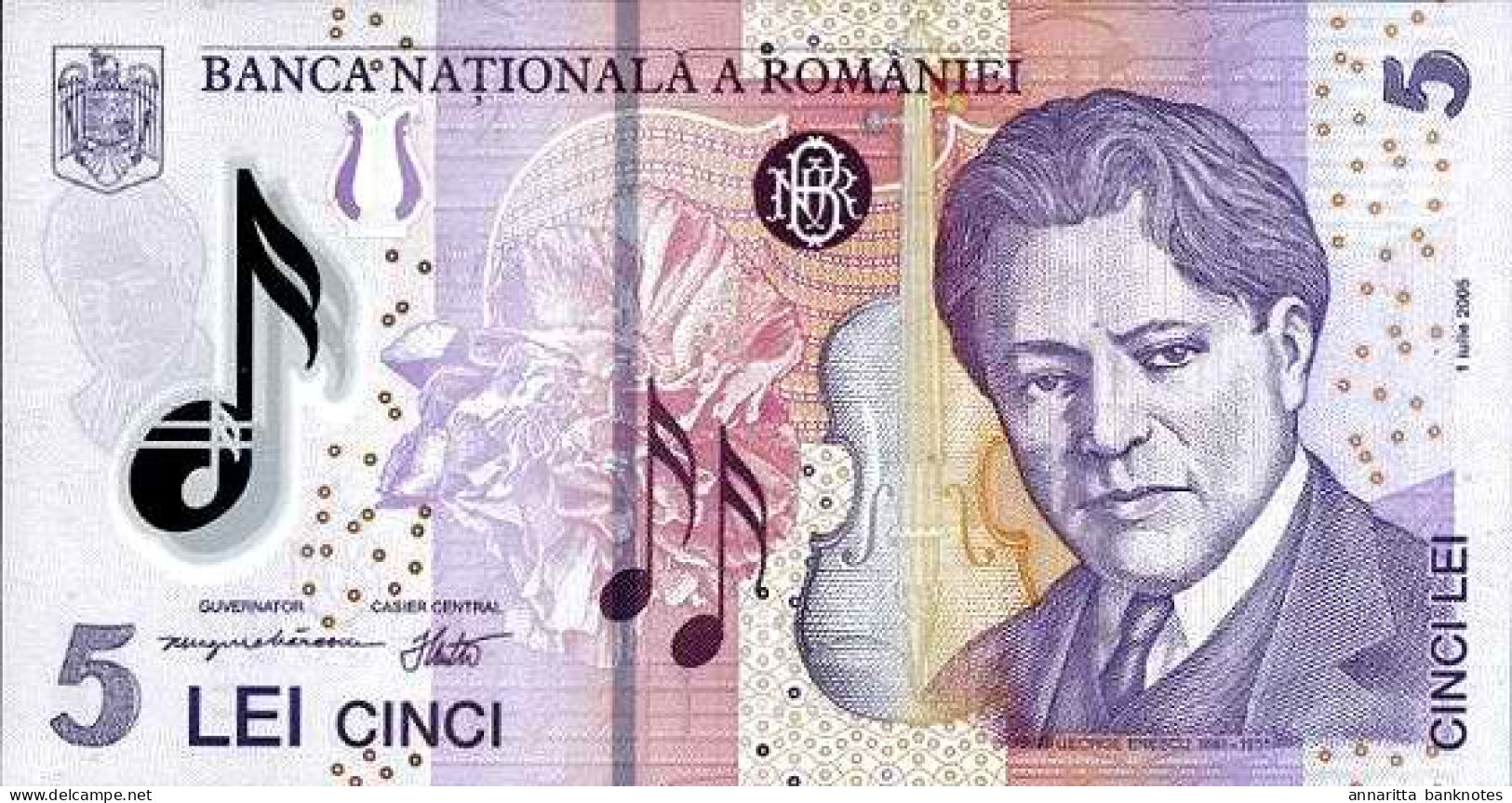 Romania 5 Lei 2005 (2008), UNC (P-118c, B-279d) - Roemenië