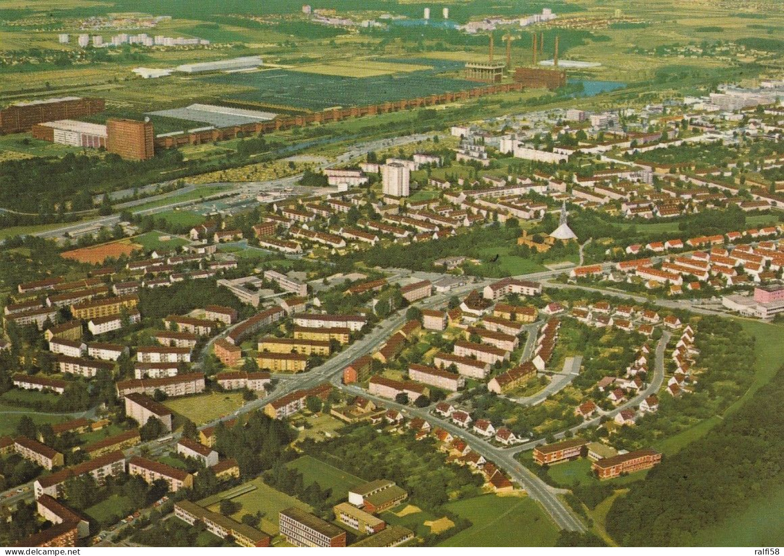 1 AK Germany * Blick Auf Die Stadt Wolfsburg - Luftbildaufnahme * - Wolfsburg