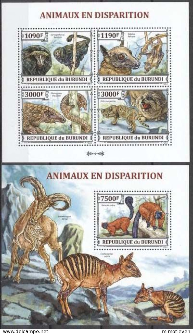 MDA-BK2-319 MINT ¤ BURUNDI 2013 KOMPL. SET ¤ ANIMALS OF THE WORLD - ANIMAUX EN DISPARITION - Selvaggina