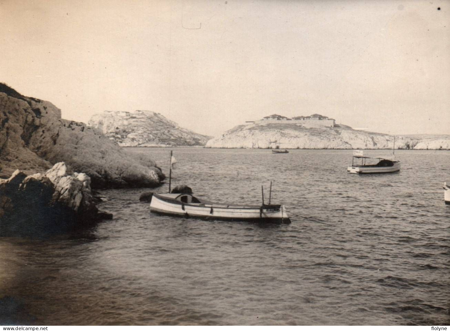 Marseille - Photo Ancienne Originale - Vue Sur Les Iles - 8,2x10,3 Cm - Castillo De If, Archipiélago De Frioul, Islas...