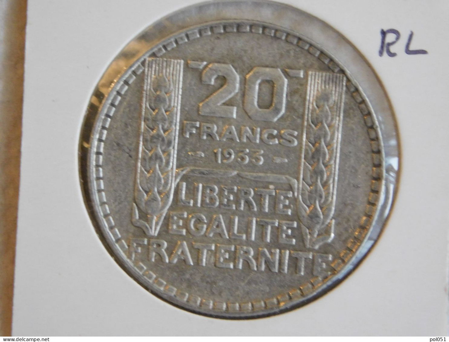 France 20 Francs 1933 TURIN (1027) Argent Silver - 20 Francs