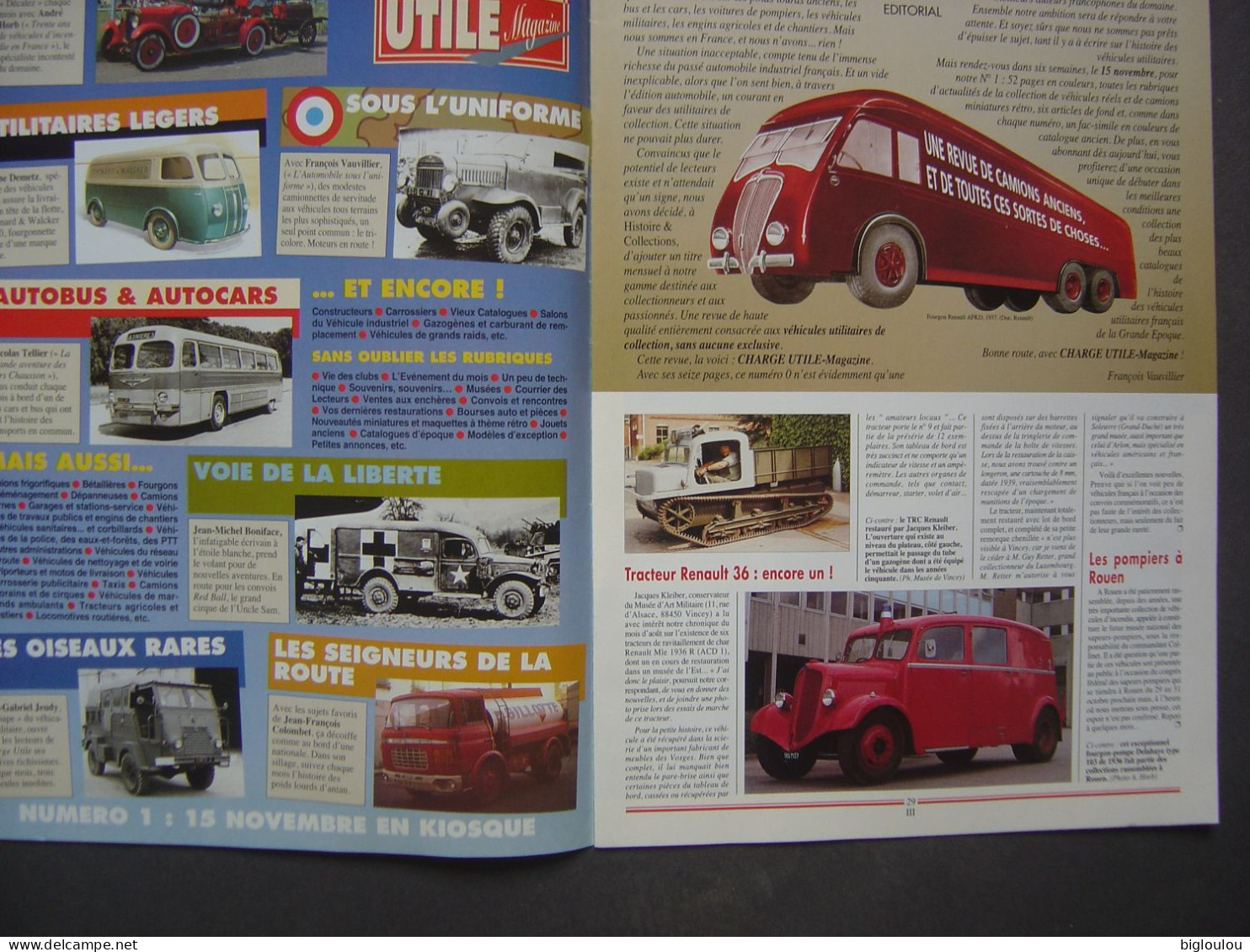 Revue CHARGE UTILE - NR 0 - Octobre 1992 - Camions - Autocars - Autobus - Utilitaires - Militaires - Pompiers Etc - Auto