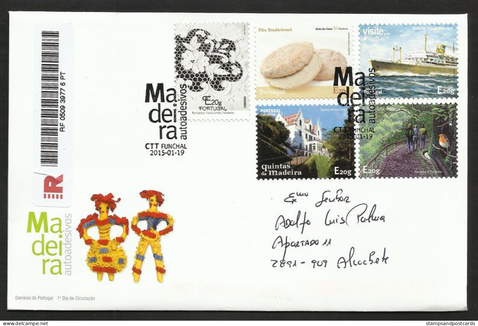 Portugal Madère Autocollant 2015 FDC Recommandée Reprend Europa CEPT 2011 Et 2012 Madeira Sticker Stamps R FDC - 2015