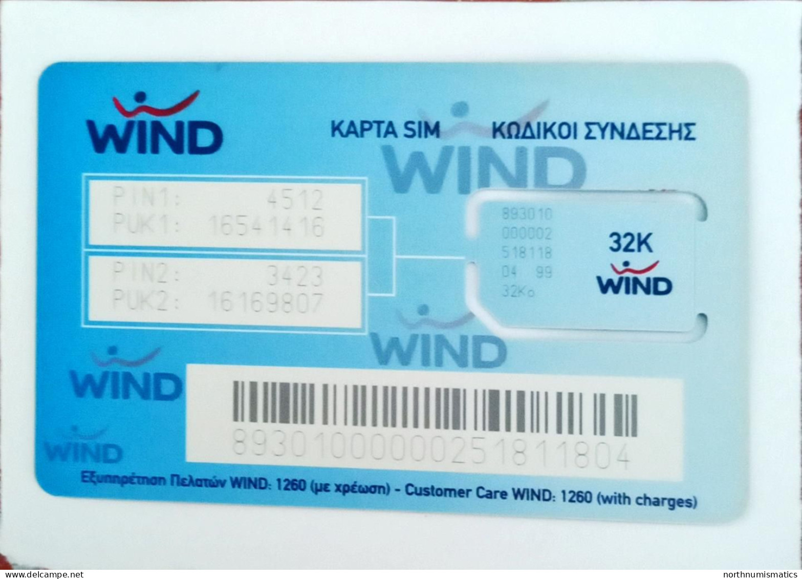 Wind Gsm Original  Chip Sim Card - Lots - Collections