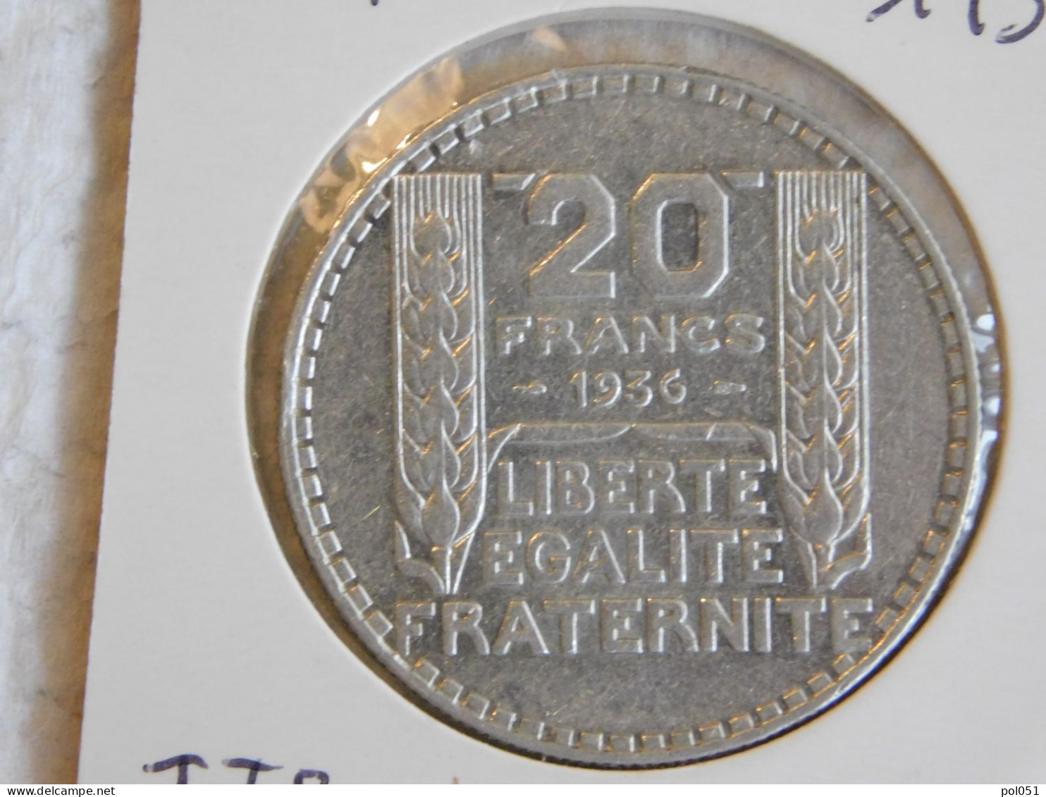 France 20 Francs 1936 TURIN (1029) Argent Silver - 20 Francs