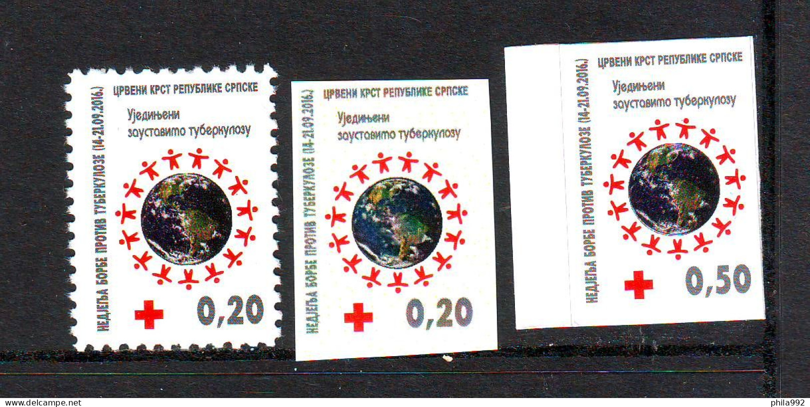 Bosnia:Republika Srpska 2016 Charity Stamp Red Cross TBC   Mi.No. 39A+B+self Adhesive 0.50 MNH - Bosnia Erzegovina