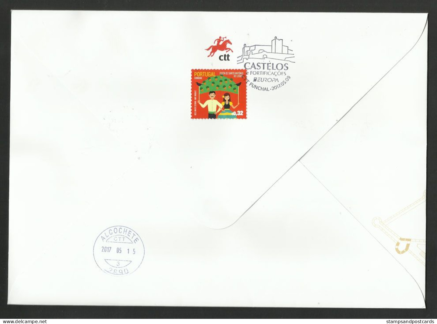 Portugal Madère Europa CEPT 2017 Châteaux Et Fortifications FDC Recommandée Bloc R FDC Madeira Souvenir Sheet Castles - FDC