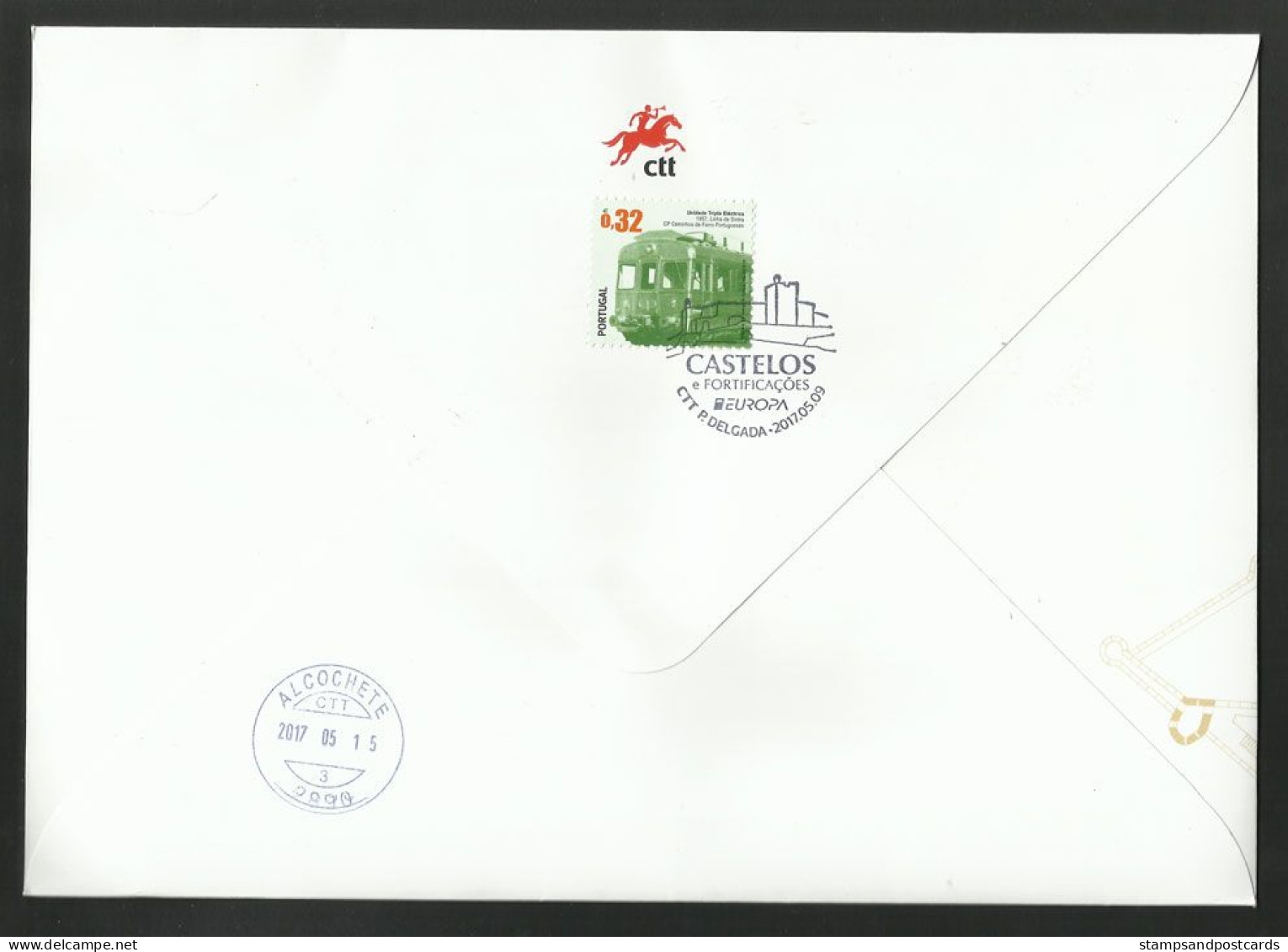 Portugal Açores Europa CEPT 2017 Châteaux Et Fortifications FDC Recommandée Bloc R FDC Azores Souvenir Sheet Castles - FDC