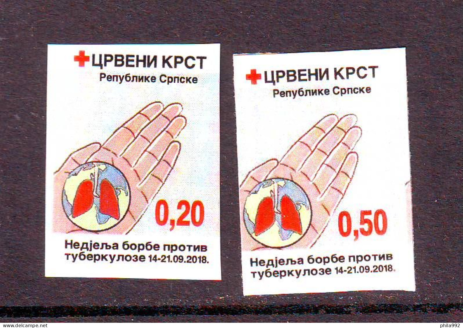 Bosnia:Republika Srpska 2018 Charity Stamp Red Cross    Mi.No. 41B+self Adhesive 0.50 MNH - Bosnia Erzegovina