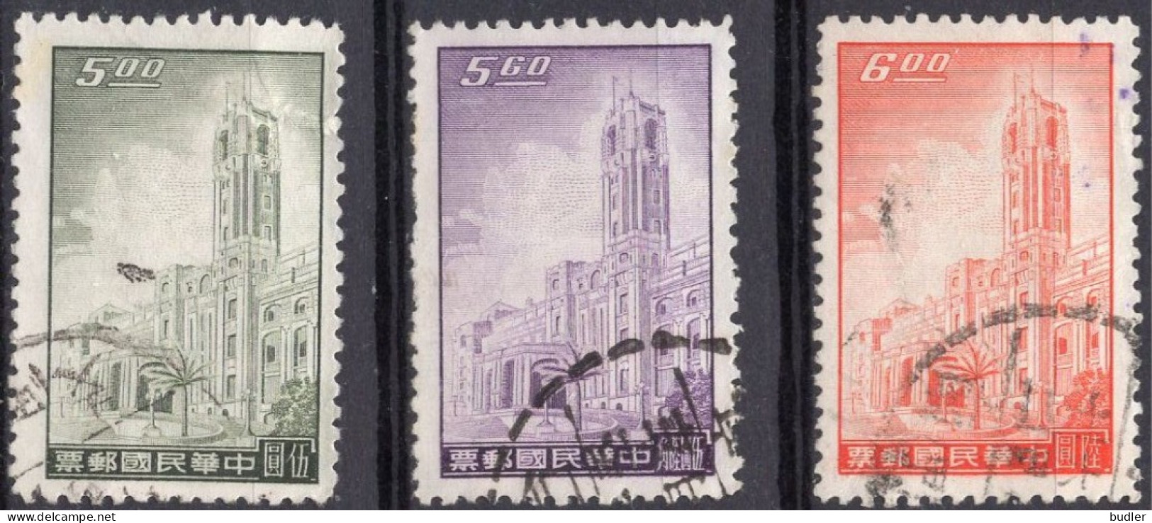 TAIWAN (= Formosa) :1963: Y.437-39 : Résidence Présidentielle à Taipei.  Gestempeld / Oblitéré / Cancelled. - Usati