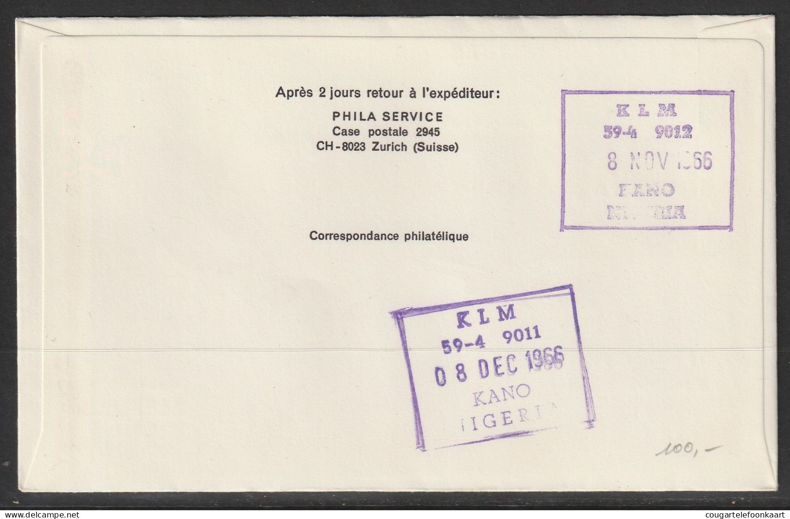 1966, KLM, First Flight Cover, Liechtenstein - Kano Nigeria - Poste Aérienne