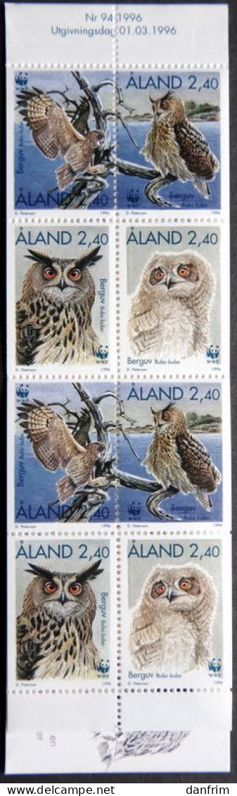 Aland 1996    Worldwide Conservation: Eagle Owl. Bird  MiNr109-12    MNH (**)  (lot  33 ) - Aland