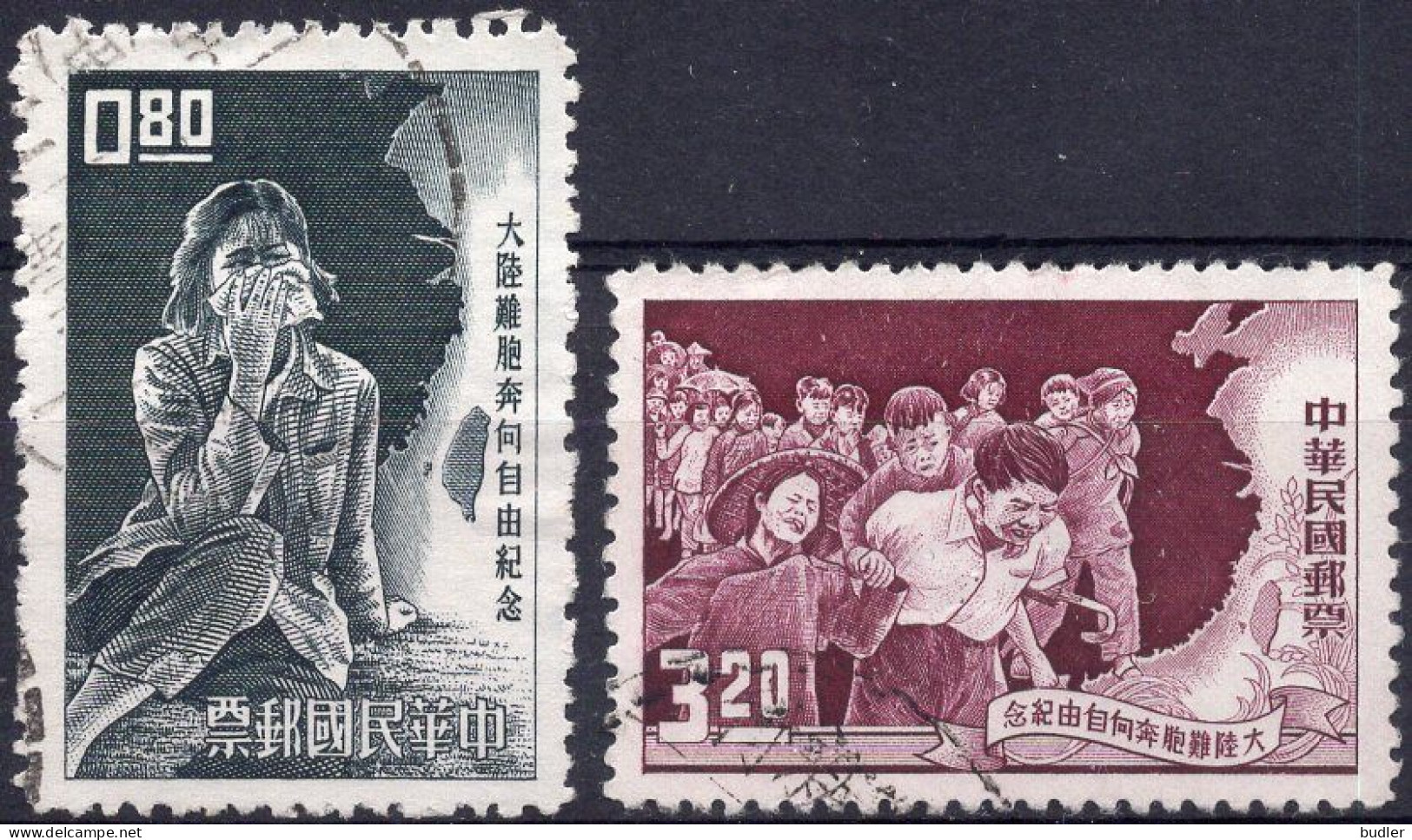 TAIWAN (= Formosa) :1963: Y.442-43 : Réfugiés Du Continent.  Gestempeld / Oblitéré / Cancelled. - Gebraucht