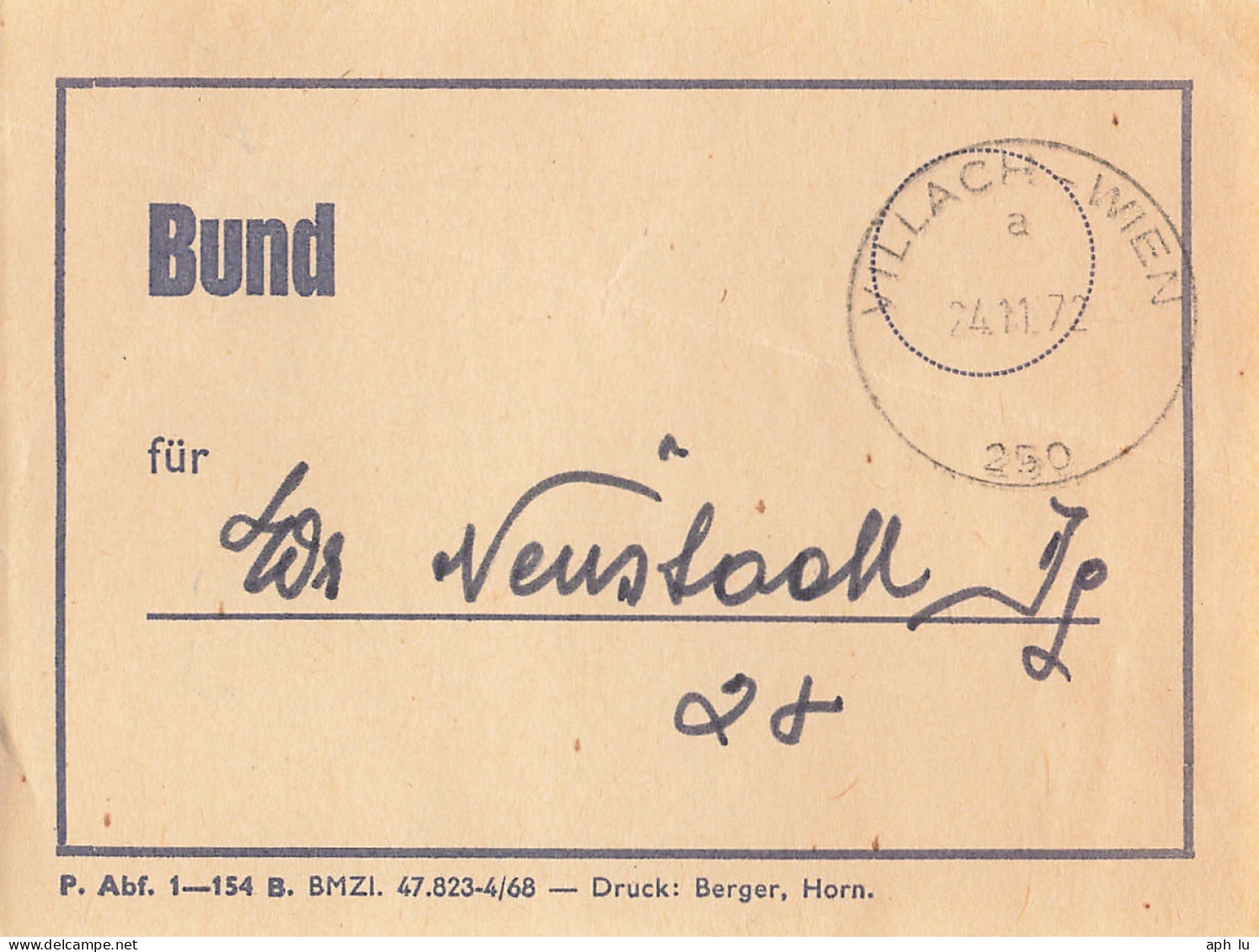 Bahnpost (R.P.O./T.P.O) Villach-Wien (AD3059) - Briefe U. Dokumente