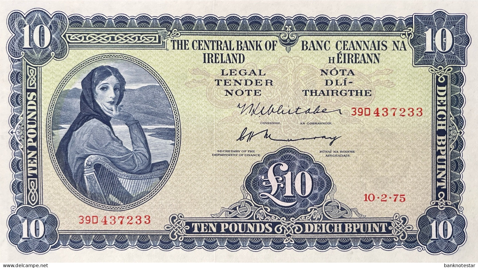 Ireland 10 Pounds, P-66c (10.02.1975) - UNC - Irlande