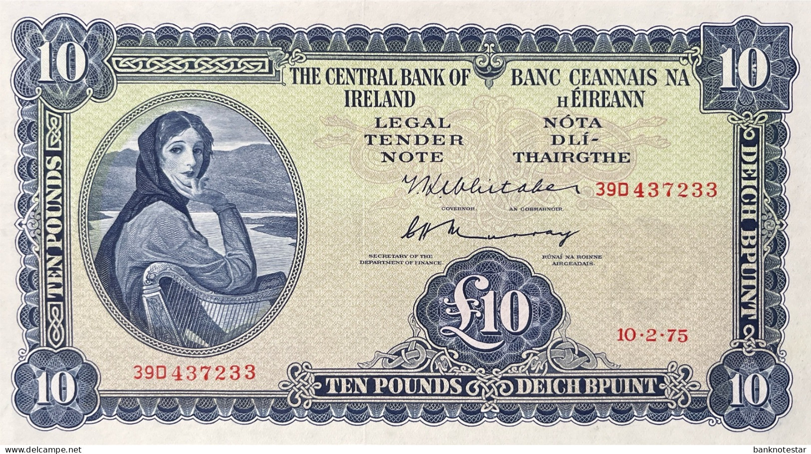 Ireland 10 Pounds, P-66c (10.02.1975) - UNC - Ireland