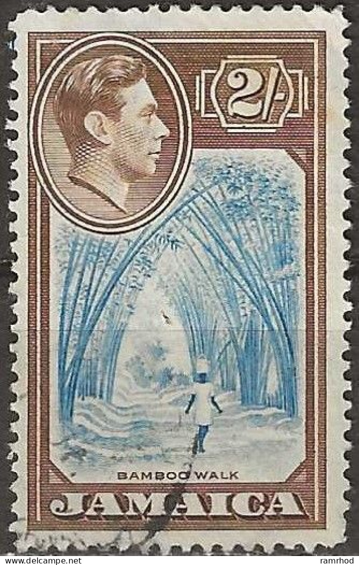 JAMAICA 1938 Bamboo Walk - 2s. - Blue And Brown FU - Jamaica (...-1961)