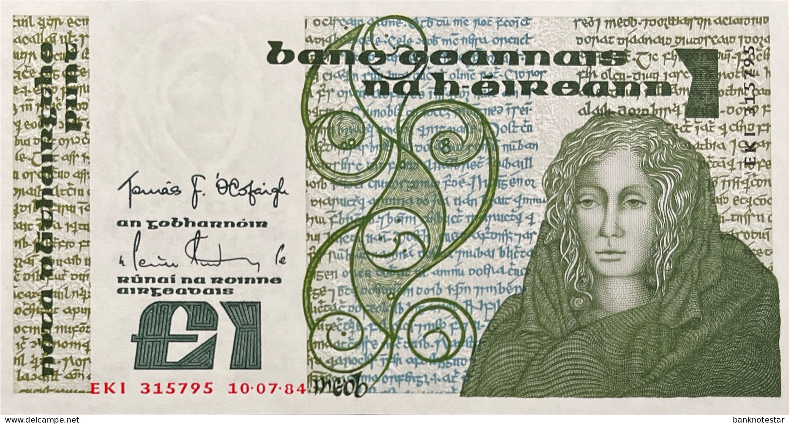 Ireland 1 Pound, P-70c (10.07.1984) - UNC - Irlanda