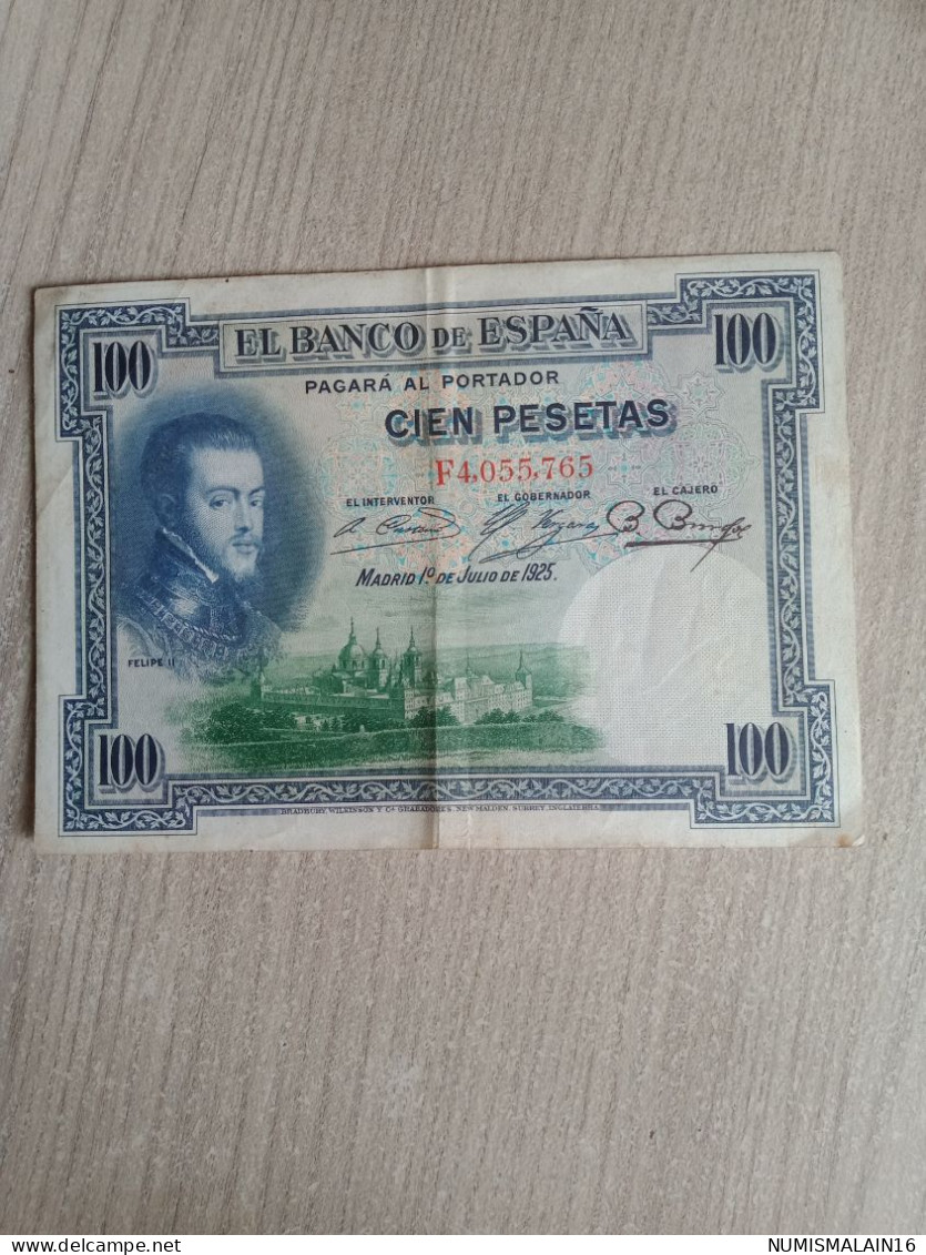 Espagne - Billet De 100 Pesetas De 1925- Circulé - 100 Peseten