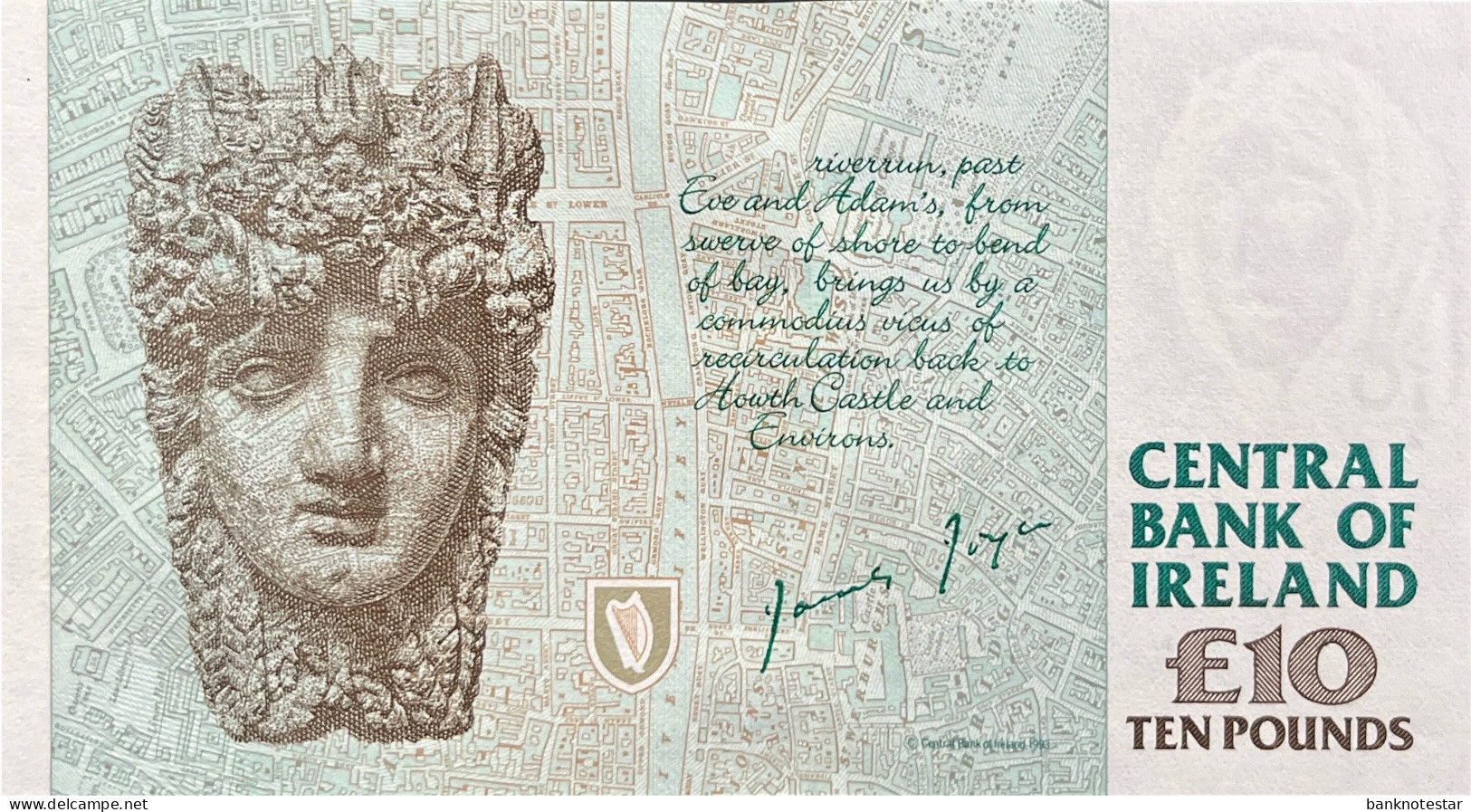 Ireland 10 Pounds, P-76a (20.09.1993) - UNC - Irland