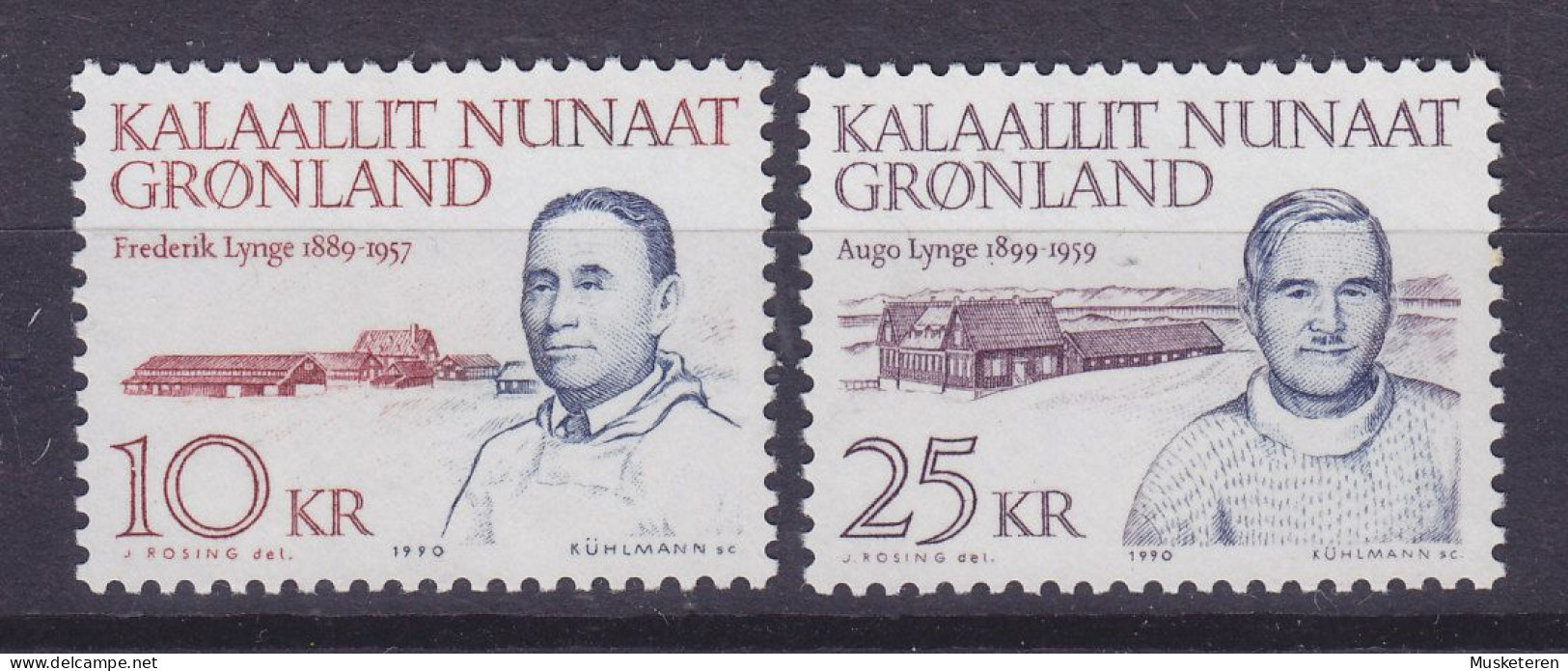 Greenland 1990 Mi. 209-10, 10 & 25 Kr. Persönlichkeiten Frederik Lynge & Augo Telef Nis Lynge Complete Set, MNH* - Neufs