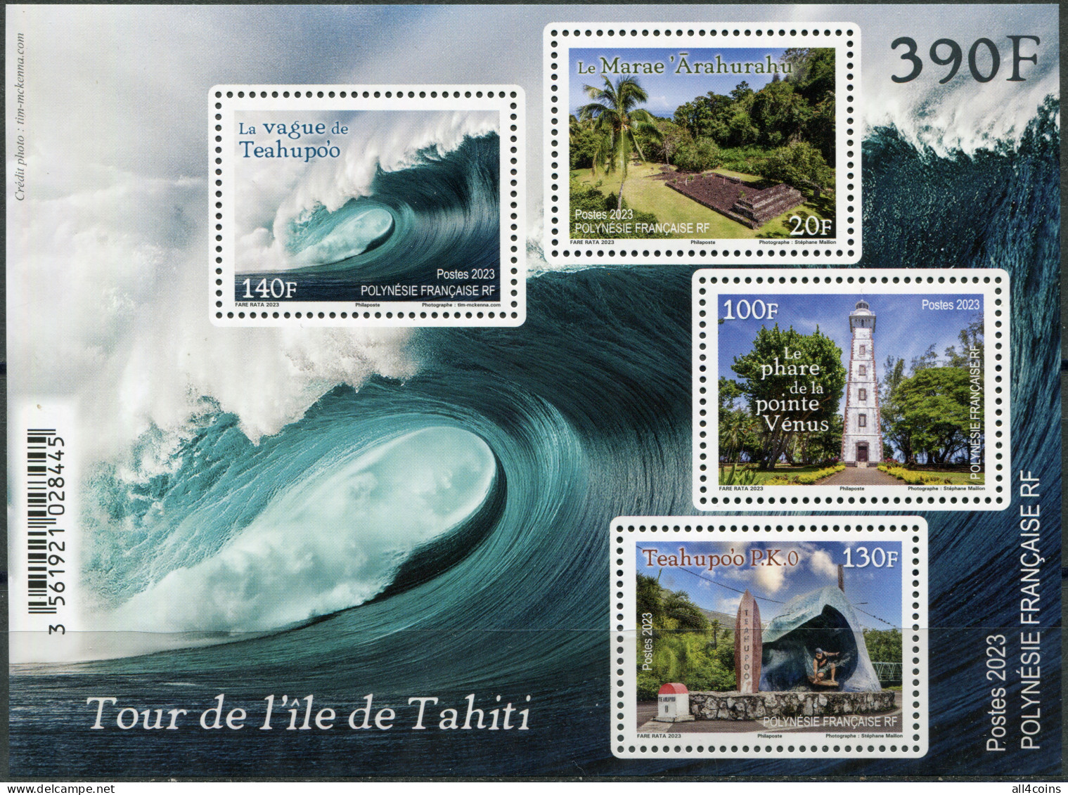 French Polynesia 2023. Tourist Spots In Tahiti (MNH OG) Souvenir Sheet - Unused Stamps