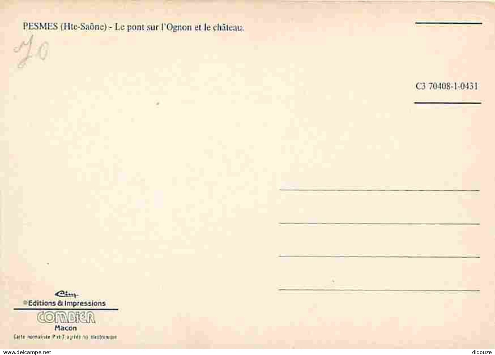 70 - Pesmes - Le Pont Sur L'Ognon - Le Château - Carte Neuve - CPM - Voir Scans Recto-Verso - Pesmes