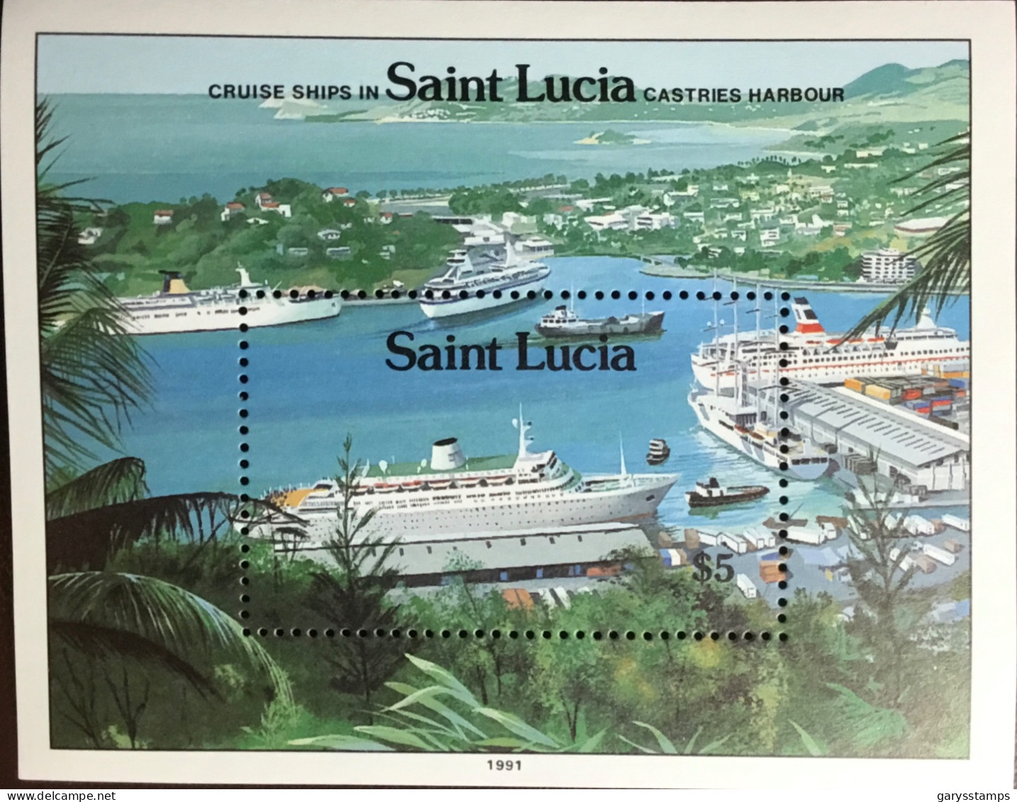 St Lucia 1991 Cruise Ships Minisheet MNH - St.Lucie (1979-...)