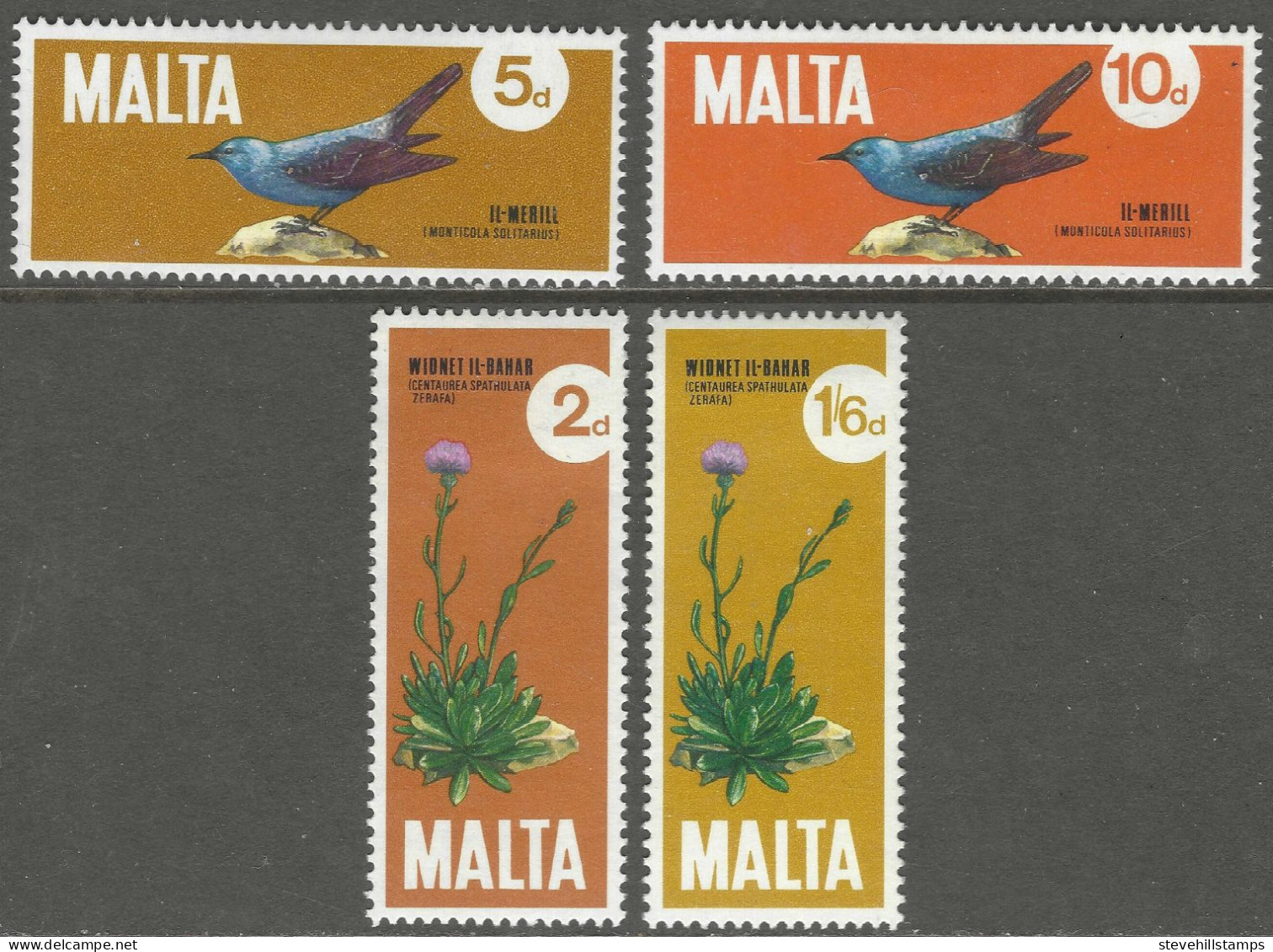 Malta. 1971 National Plant And Bird Of Malta. MH Complete Set. SG456-459. M3036 - Malta