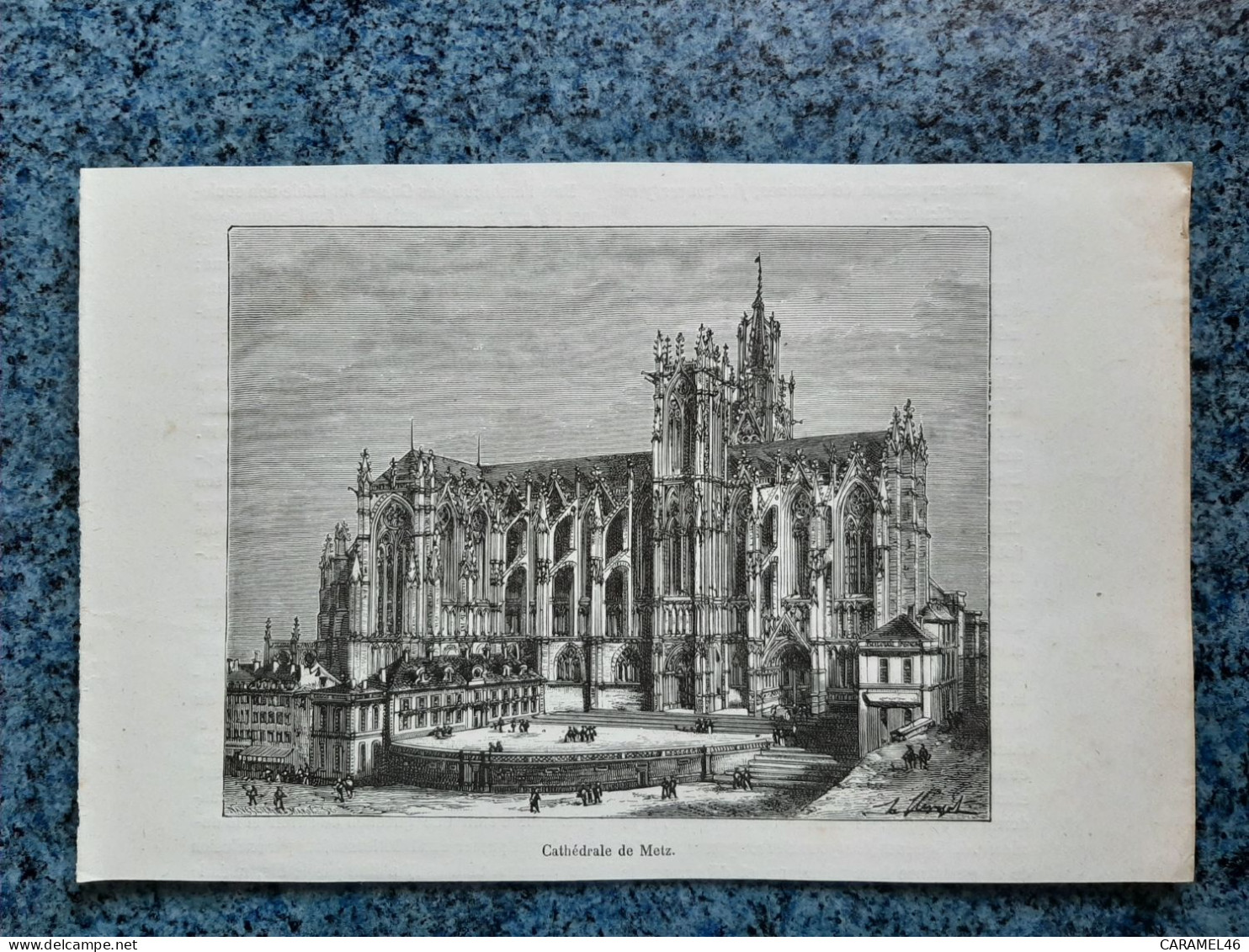 AFFICHE  - DESSIN   -  CATHEDRALE DE METZ     DEP  57   (  Moselle ) - Affiches