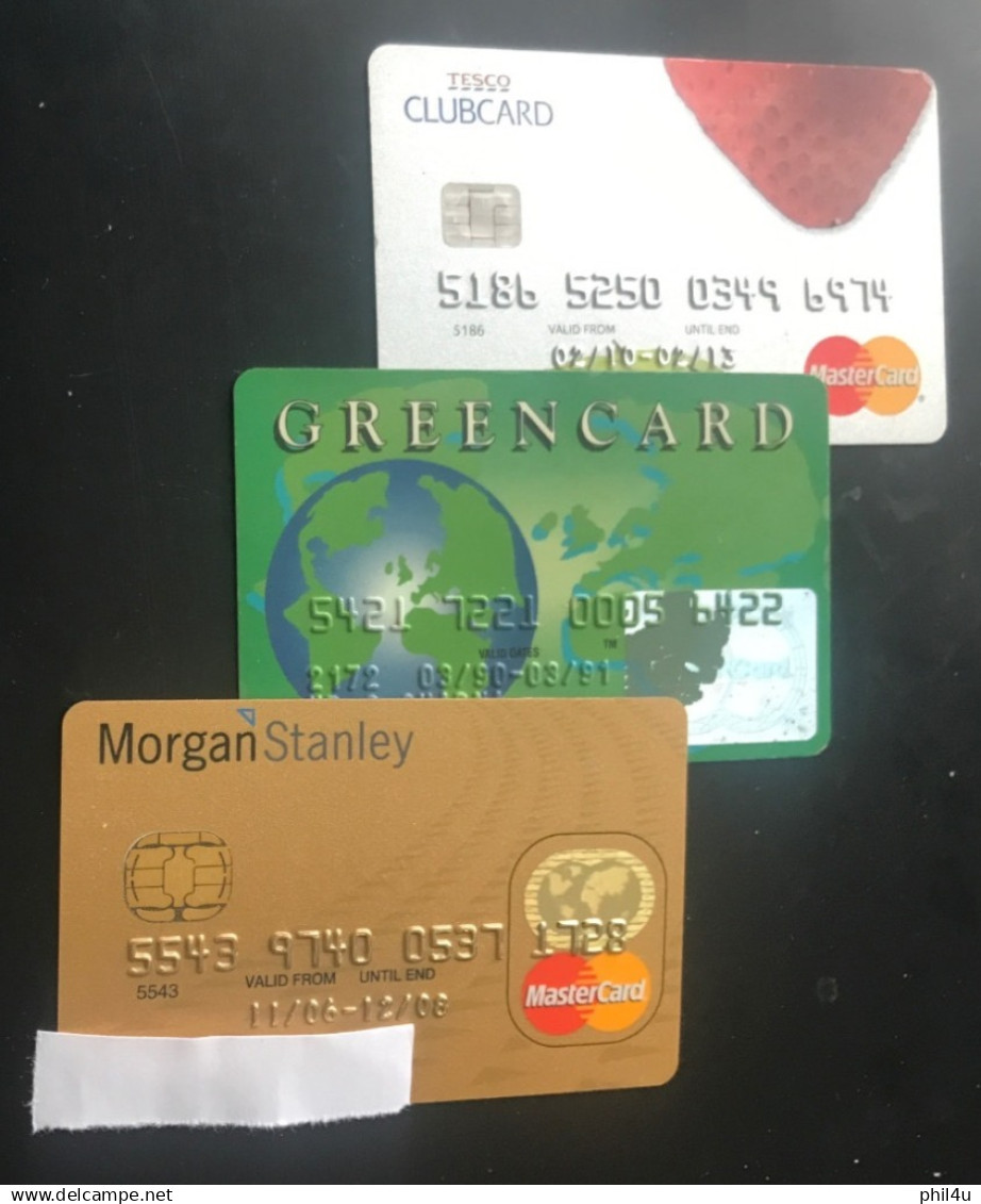 6 Different Old Credit Cards Master Cards All Complete Used Just Covered Name - Geldkarten (Ablauf Min. 10 Jahre)