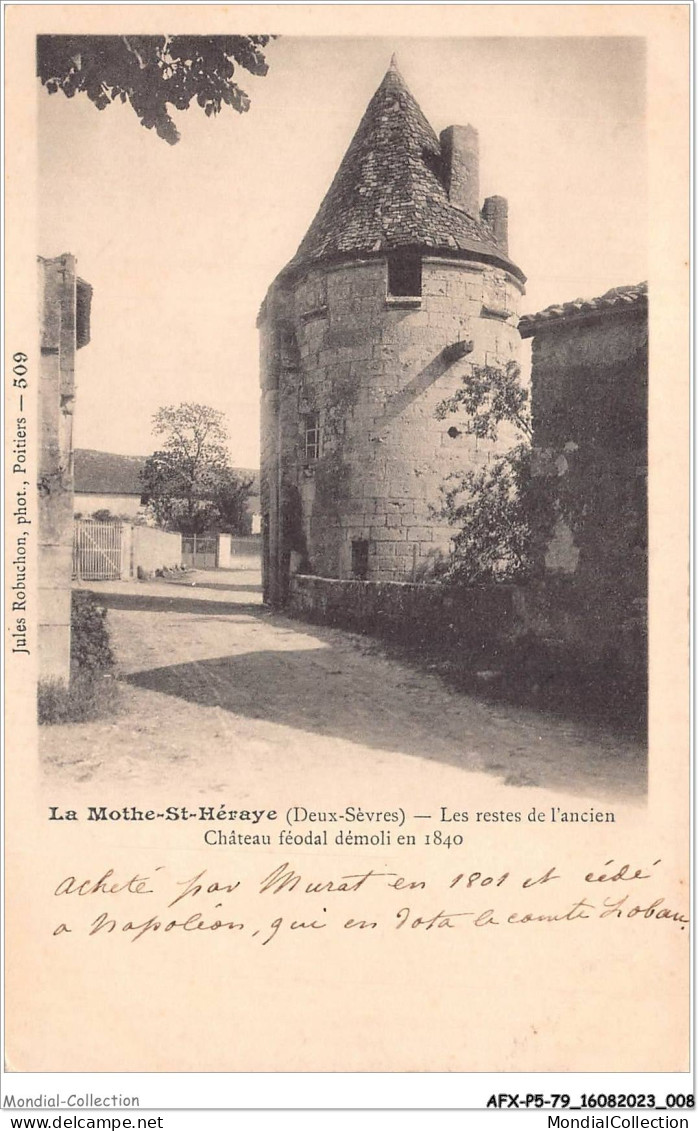AFXP5-79-0366 - LA-MOTHE-SAINT-HERAYE - Les Restes De L'ancien Chateau Feodal Demoli En 1840 - La Mothe Saint Heray