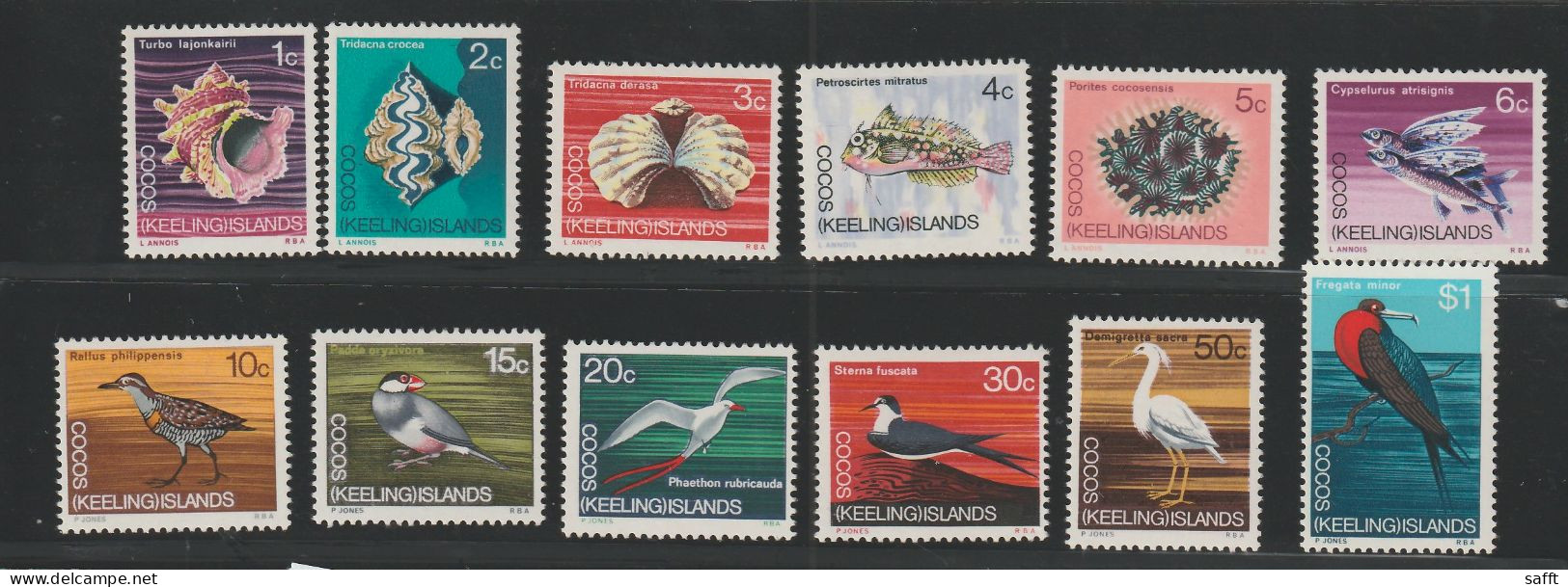 Kokosinseln 8 - 19 Postfrisch, Fische Und Vögel 1969 - Cocos (Keeling) Islands