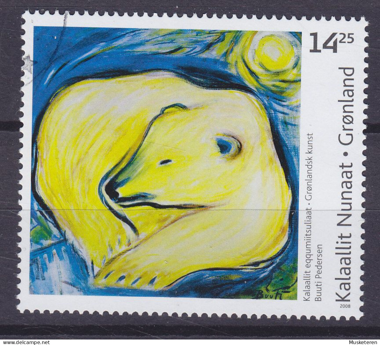 Greenland 2008 Mi. 507, 14.25 Kr Moderne Kunst Modern Art Eisbär Polar Bear Gemälde Von Painting Of Bodil Pedersen - Used Stamps