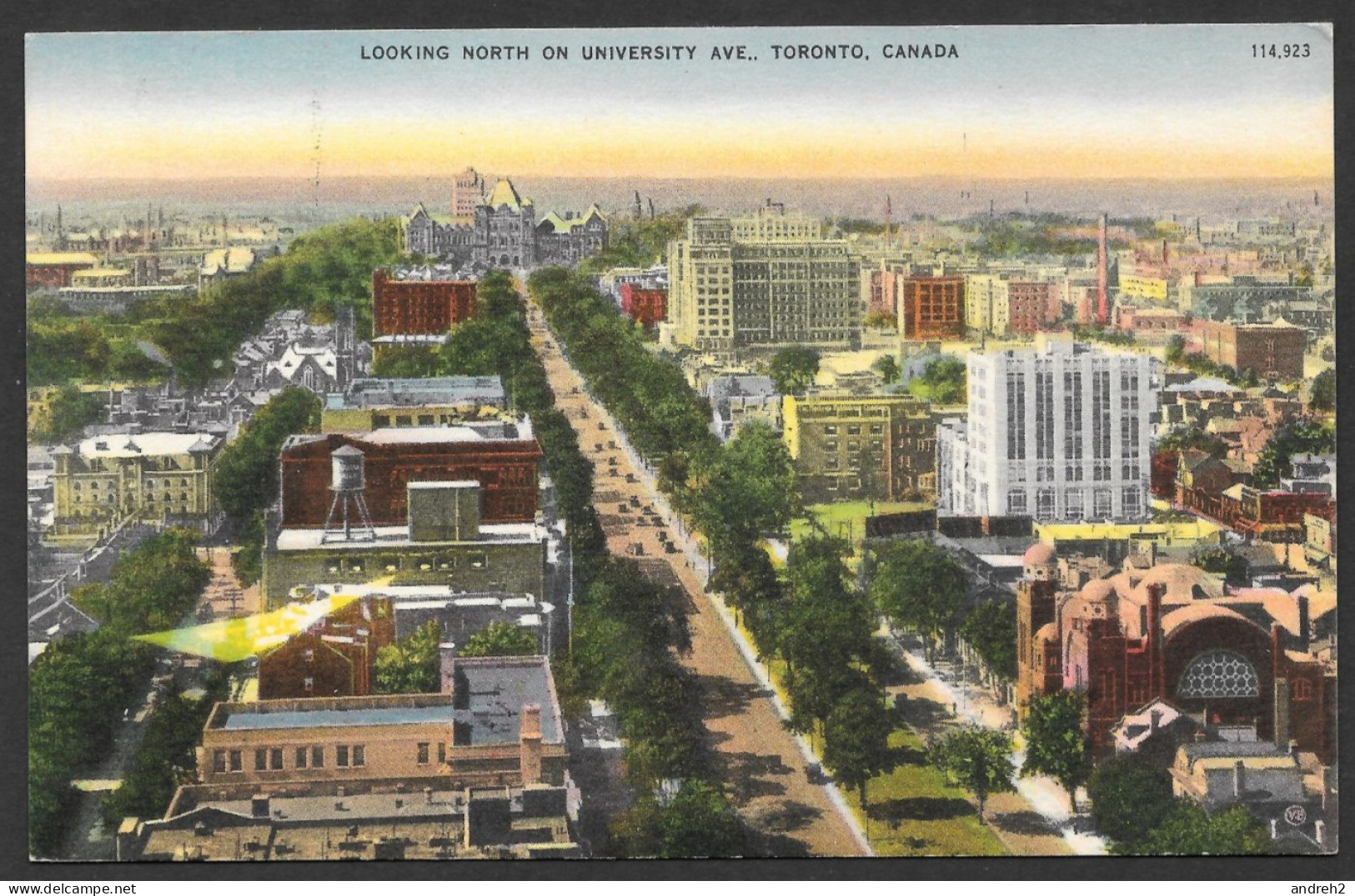 Toronto  Ontario - C.P.A. Looking North On University Avenue - No: 114.923  By Valentine Black - Toronto