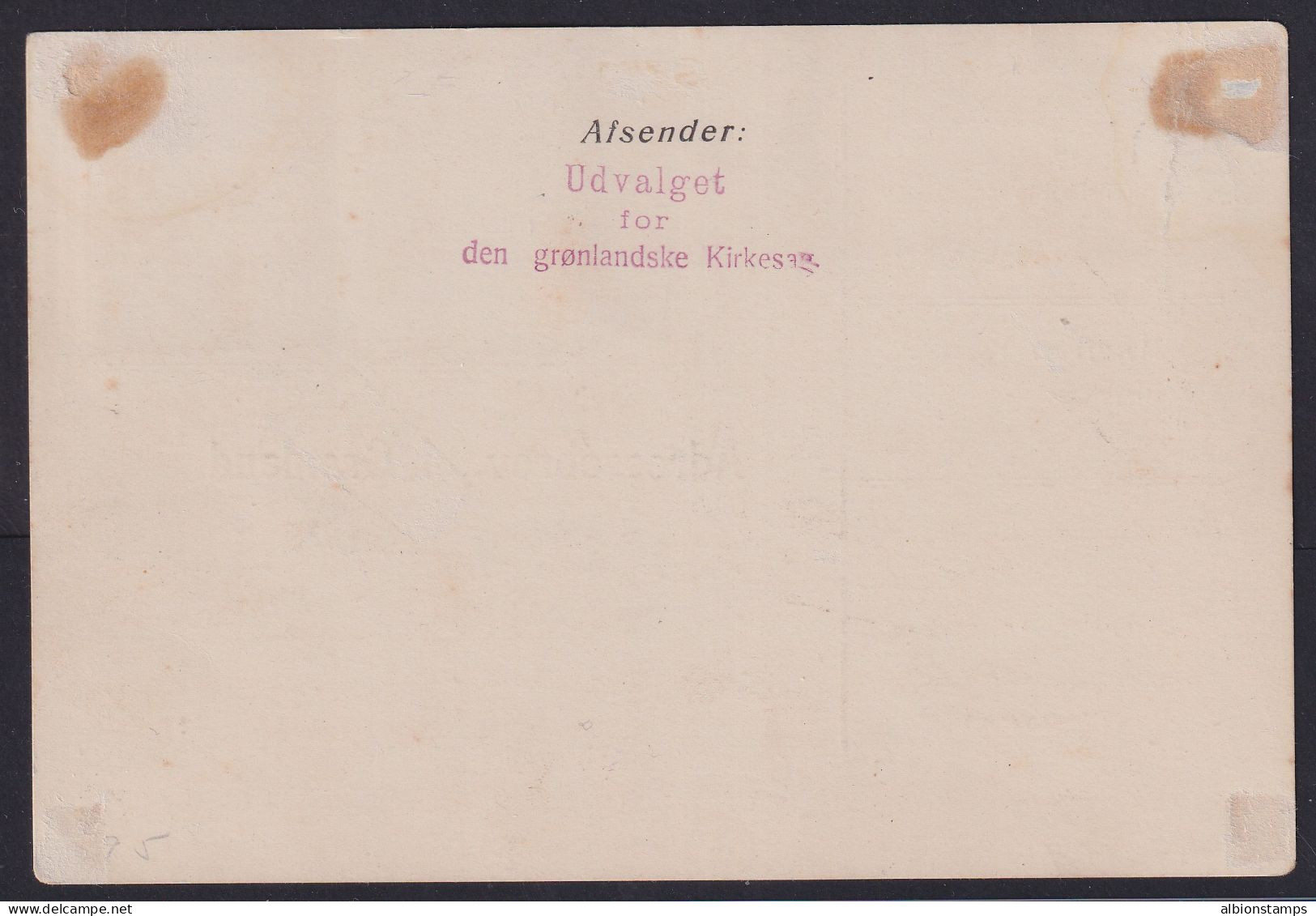 Greenland, Scott Q3a (Facit P2), Two Singles On Parcel Card, W/ Moller Cert - Spoorwegzegels