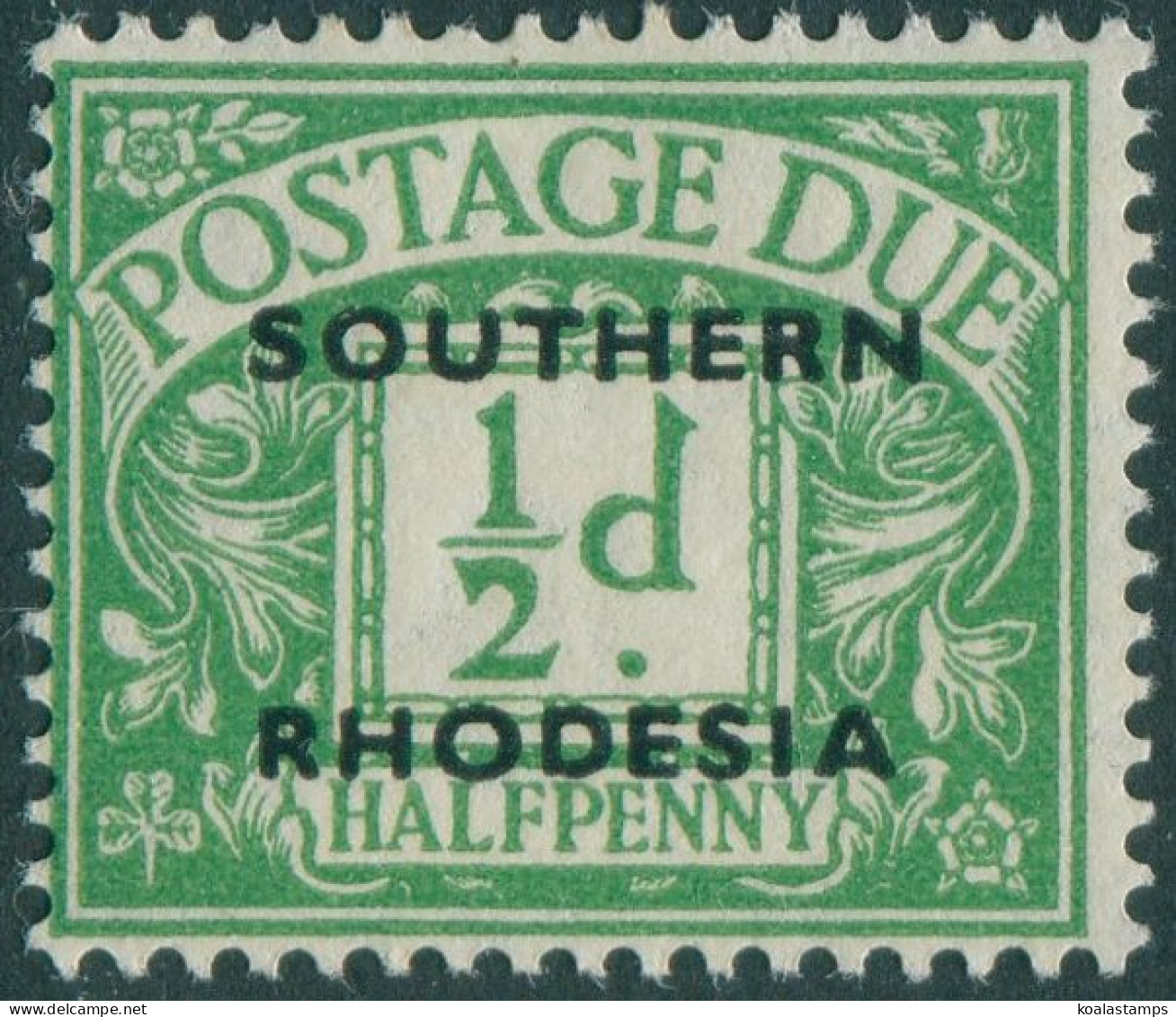 Southern Rhodesia Due 1951 SGD1 ½d Emerald SOUTHERN RHODESIA Ovpt MLH - Zimbabwe (1980-...)