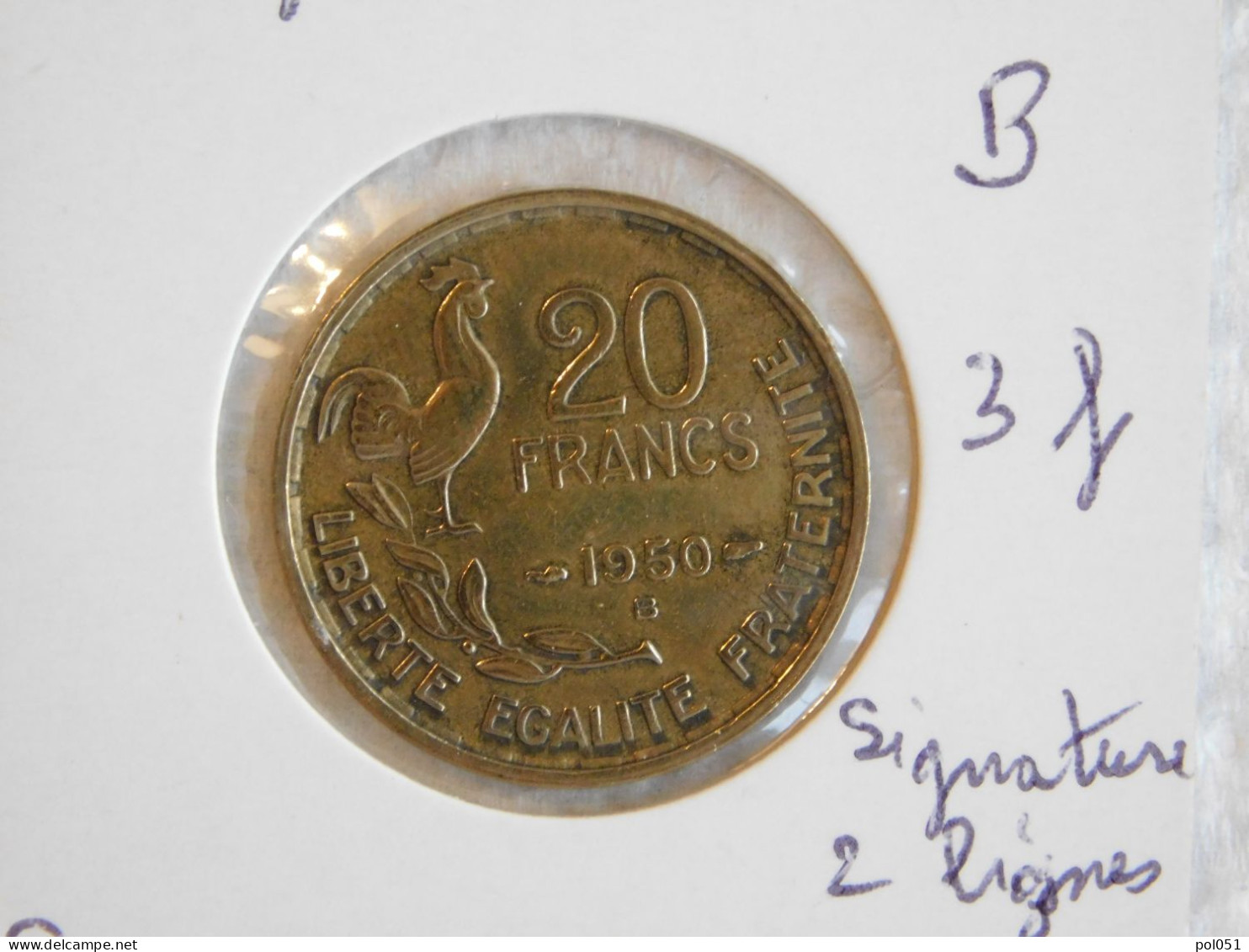 France 20 Francs 1950 B 3f 3 Faucilles GEORGES GUIRAUD (1034) - 20 Francs