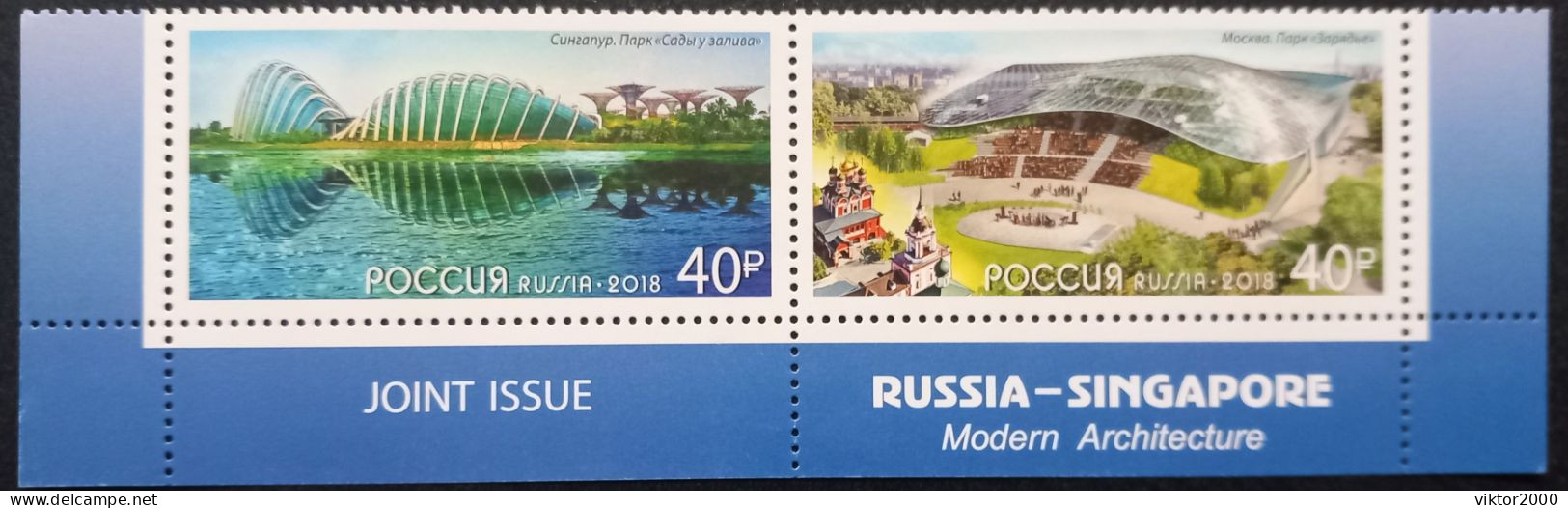 RUSSIA  MNH (**)2018 The 50th Anniversary Of Diplomatic Relations With Singapore - Joint Issue With Singapore - Ponti