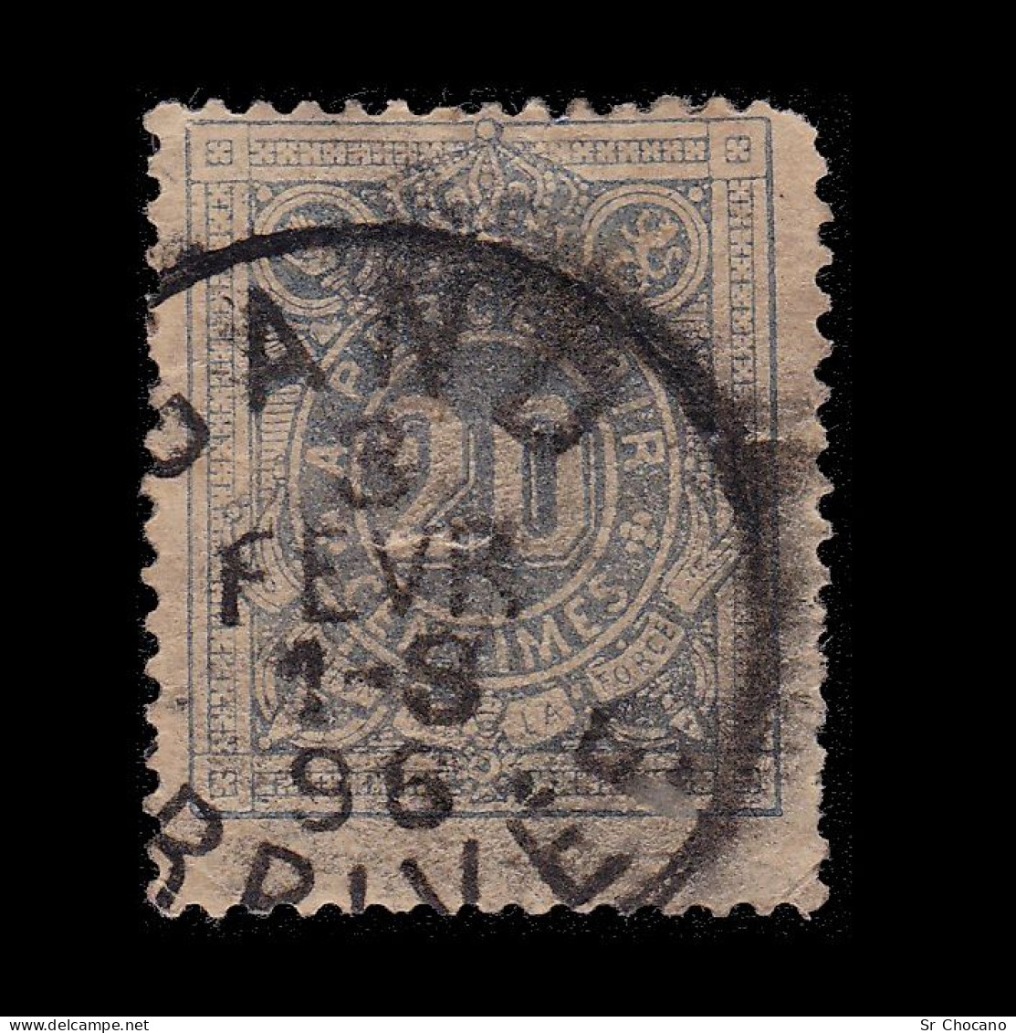 BELGIUM POSTAGE DUE STAMPS.1870.20c.SCOTT J2.USED. - Coil Stamps