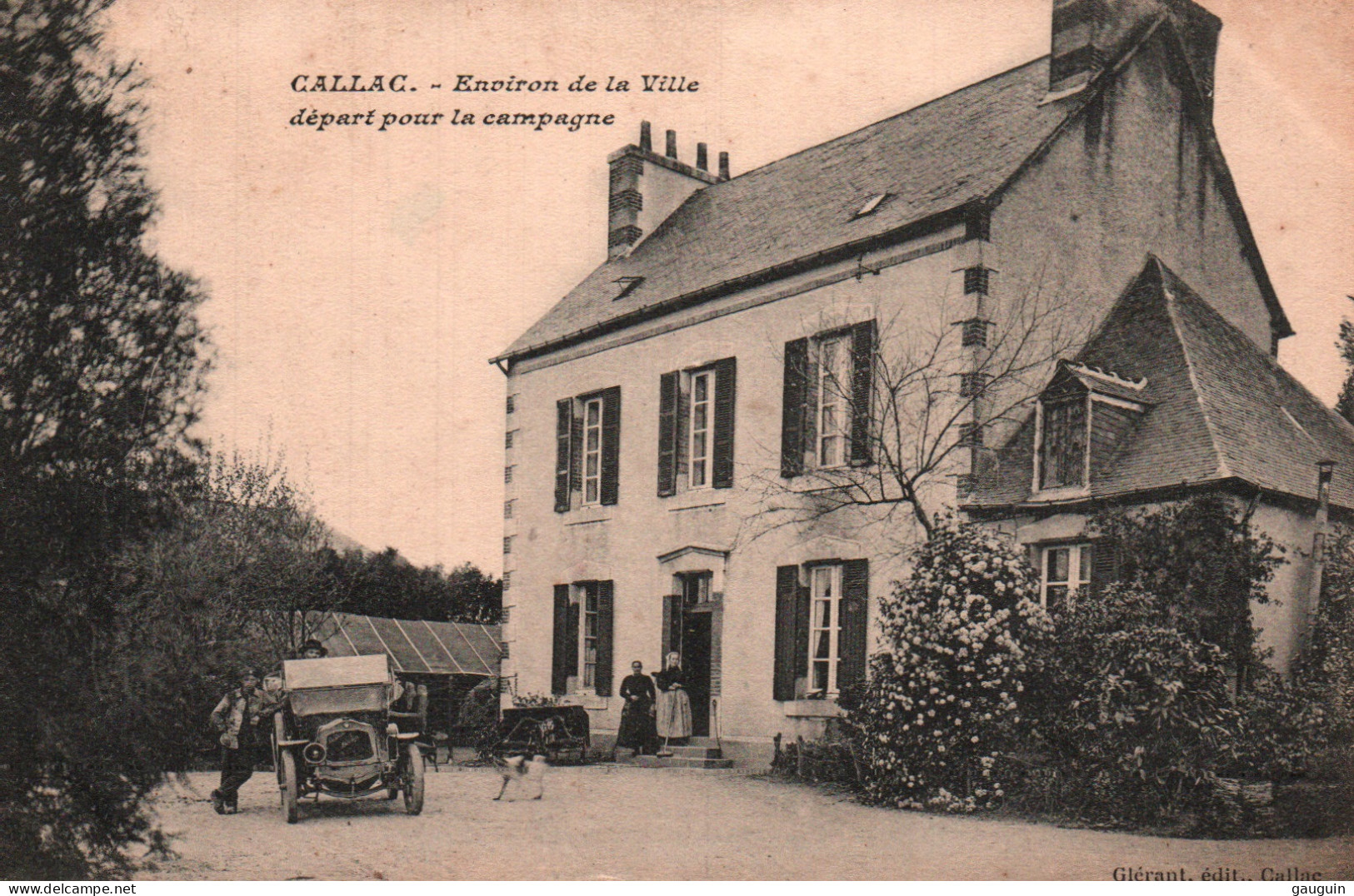 CPA - CALLAC - Environ De La Ville Départ Pour La Campagne (voiture) - Edition Glérant - Callac